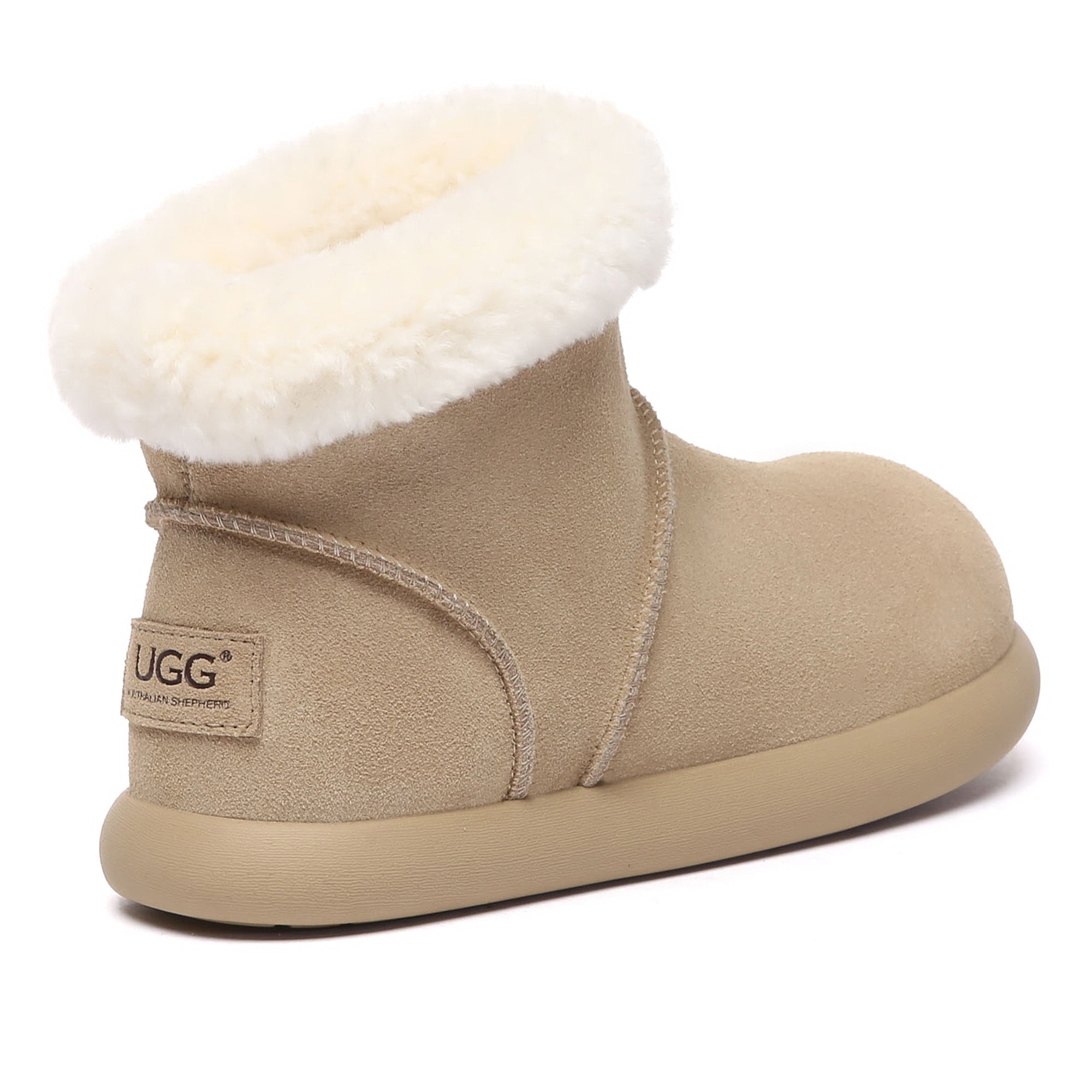 Mini Ankle Classic UGG Boots by EverUgg, featuring soft suede material and cozy sheepskin lining for casual winter wear.