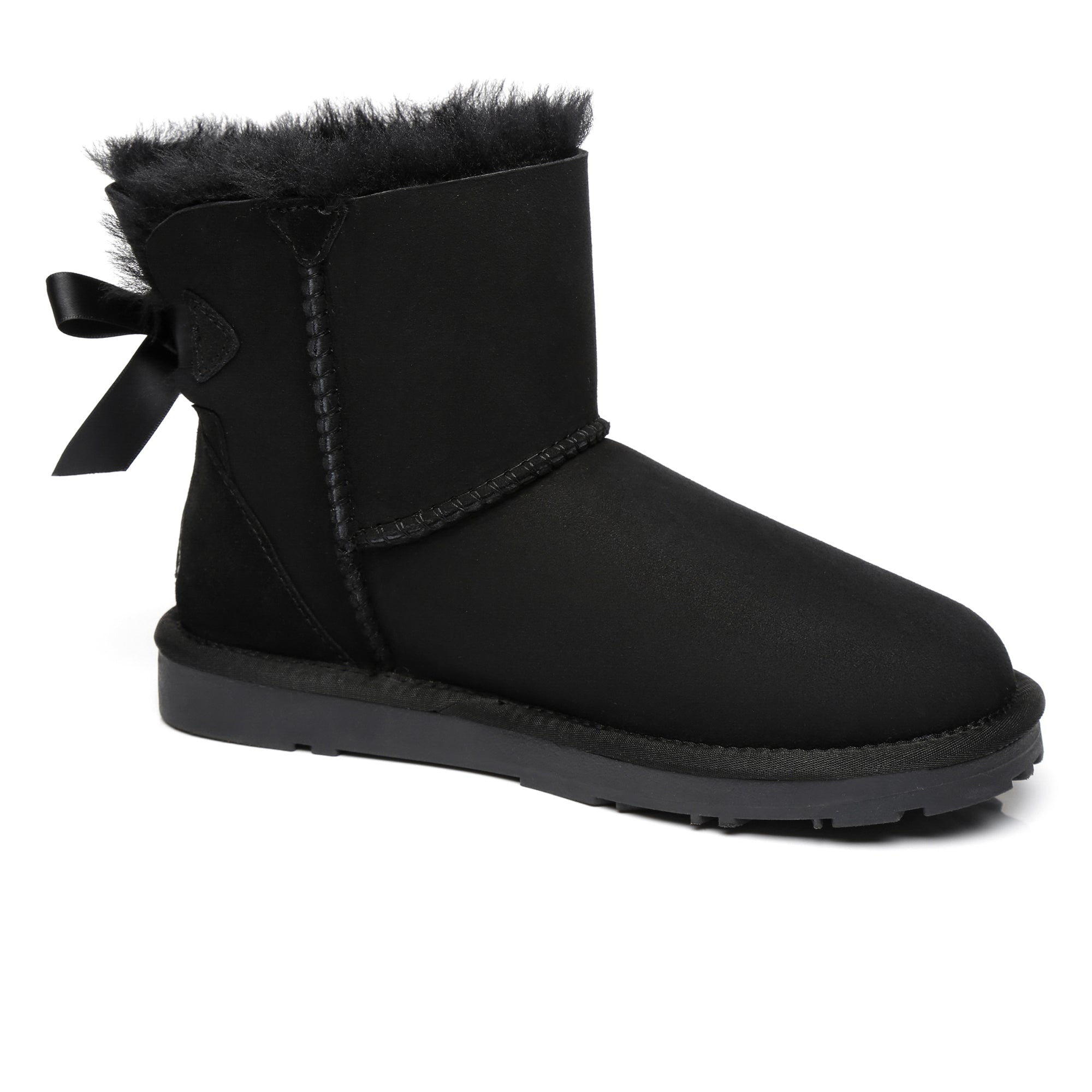 EverUgg Mini Back Bow UGG Boots in soft suede with bow detail and plush lining, stylish and cozy for colder days.