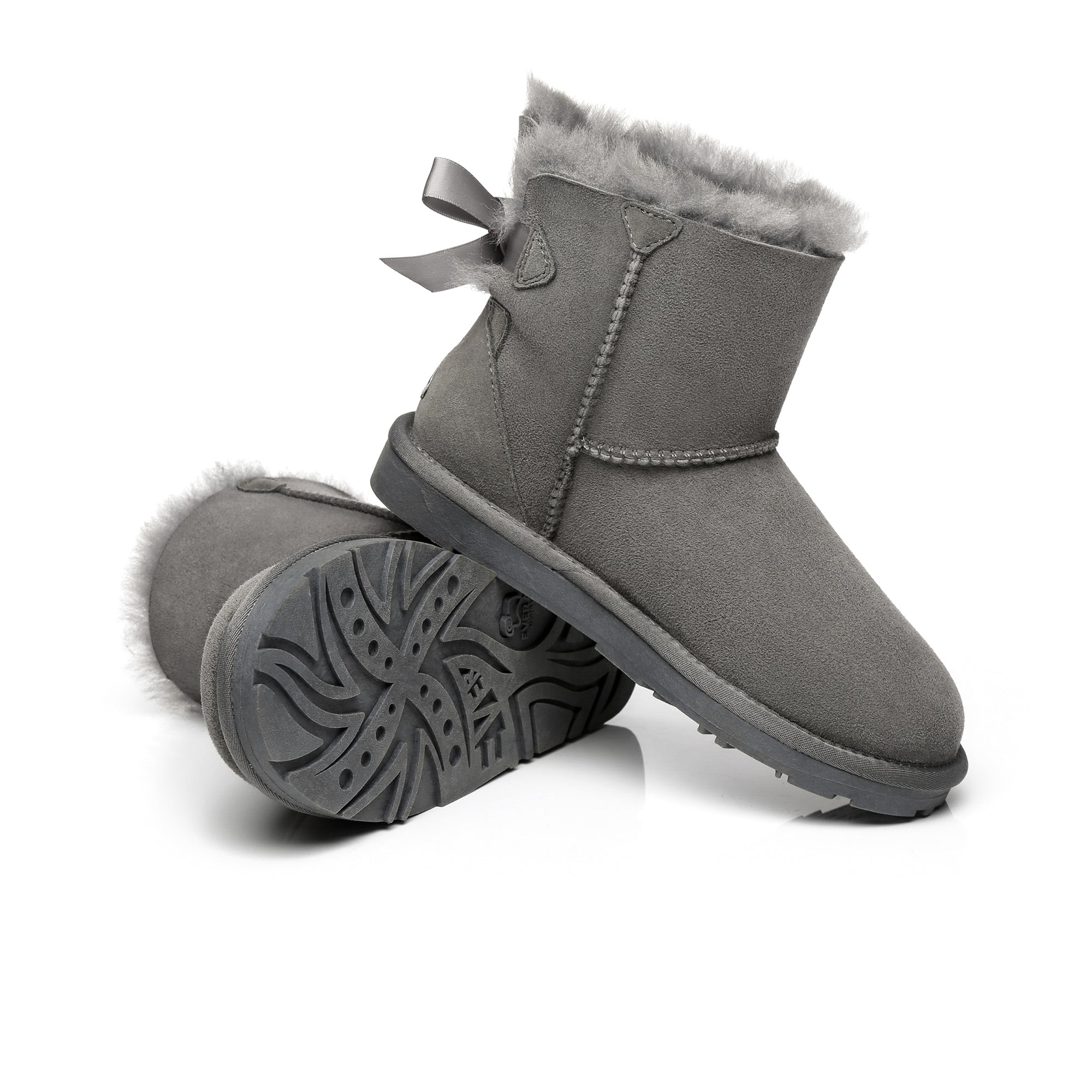 EverUgg Mini Back Bow UGG Boots showing the stylish back view with a decorative bow and classic UGG design in soft suede.