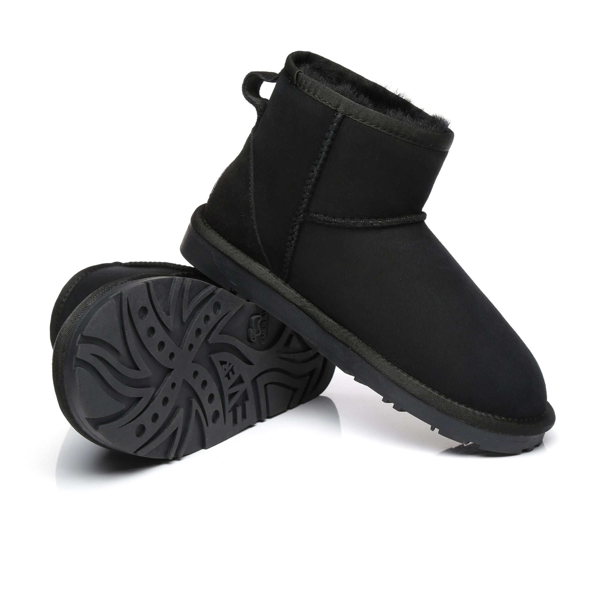 EverUgg Mini Classic Sheepskin UGG boots for women with plush sheepskin lining and tan suede exterior.