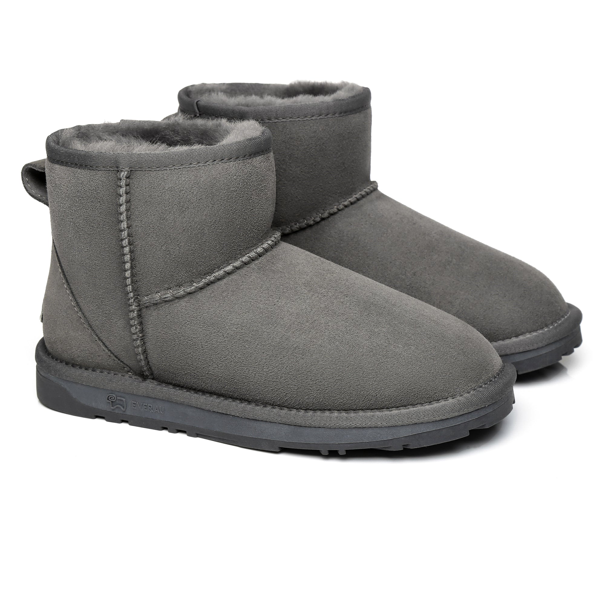 Mini classic sheepskin UGG boots for women by EverUgg, featuring soft sheepskin lining and stylish ankle-height design.