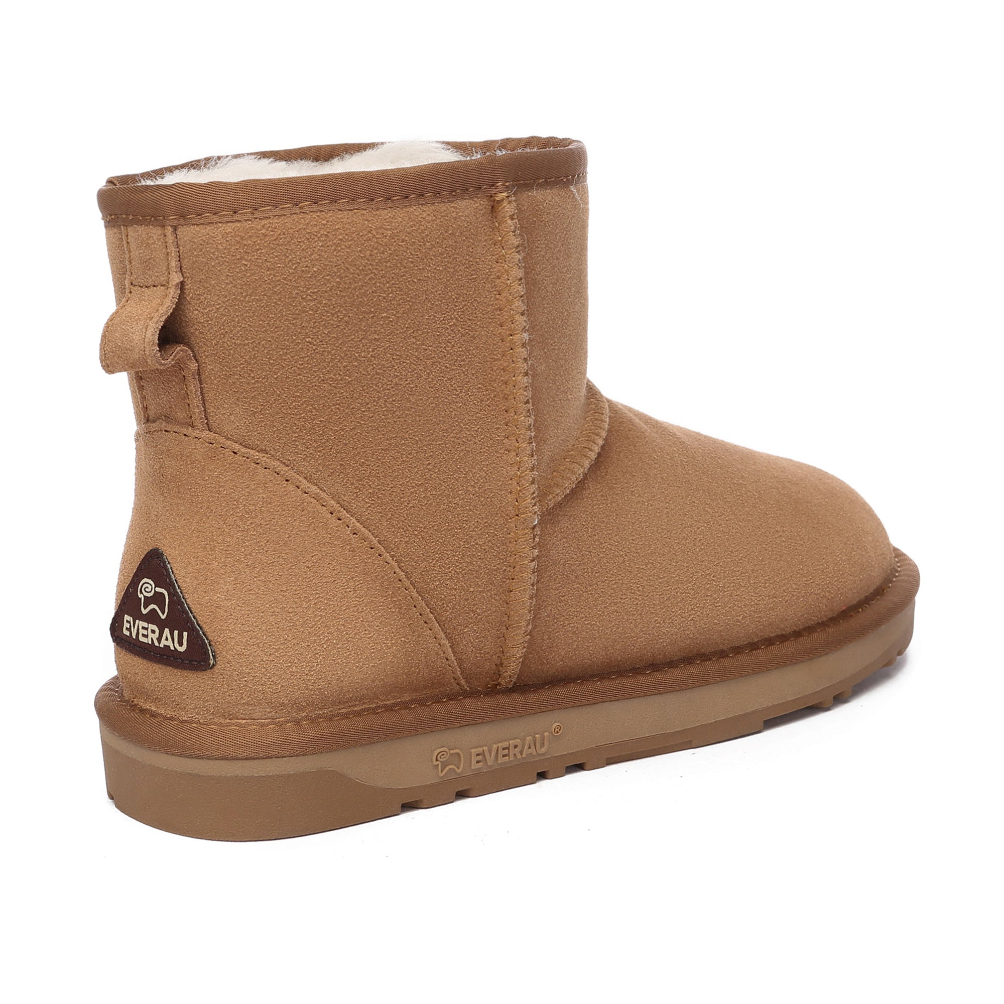 Mini classic UGG boots by EverUgg featuring soft sheepskin material and cozy design for casual wear.