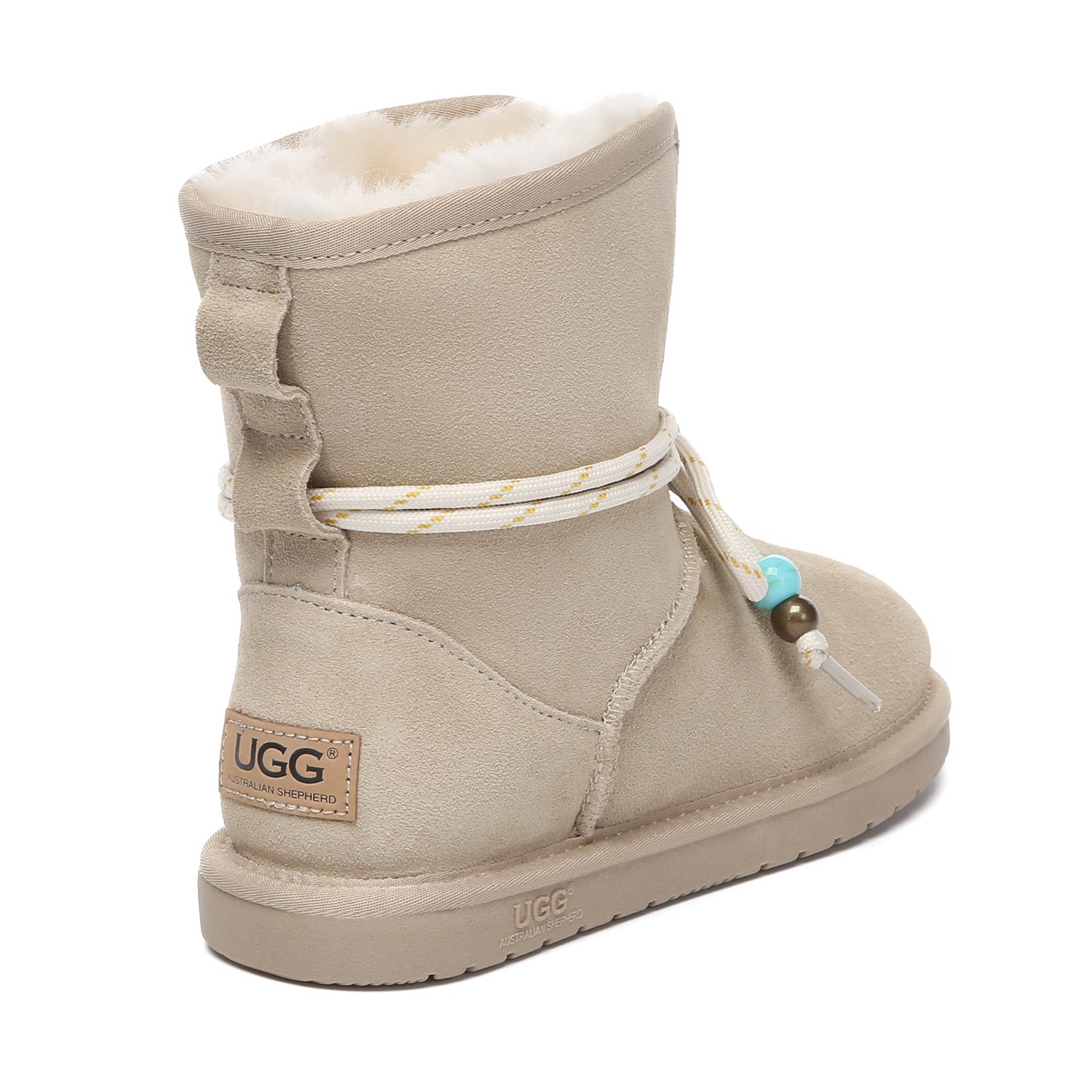 Mini foldable ankle UGG boots by EverUgg with soft suede material and fold-over design, perfect for stylish winter wear.