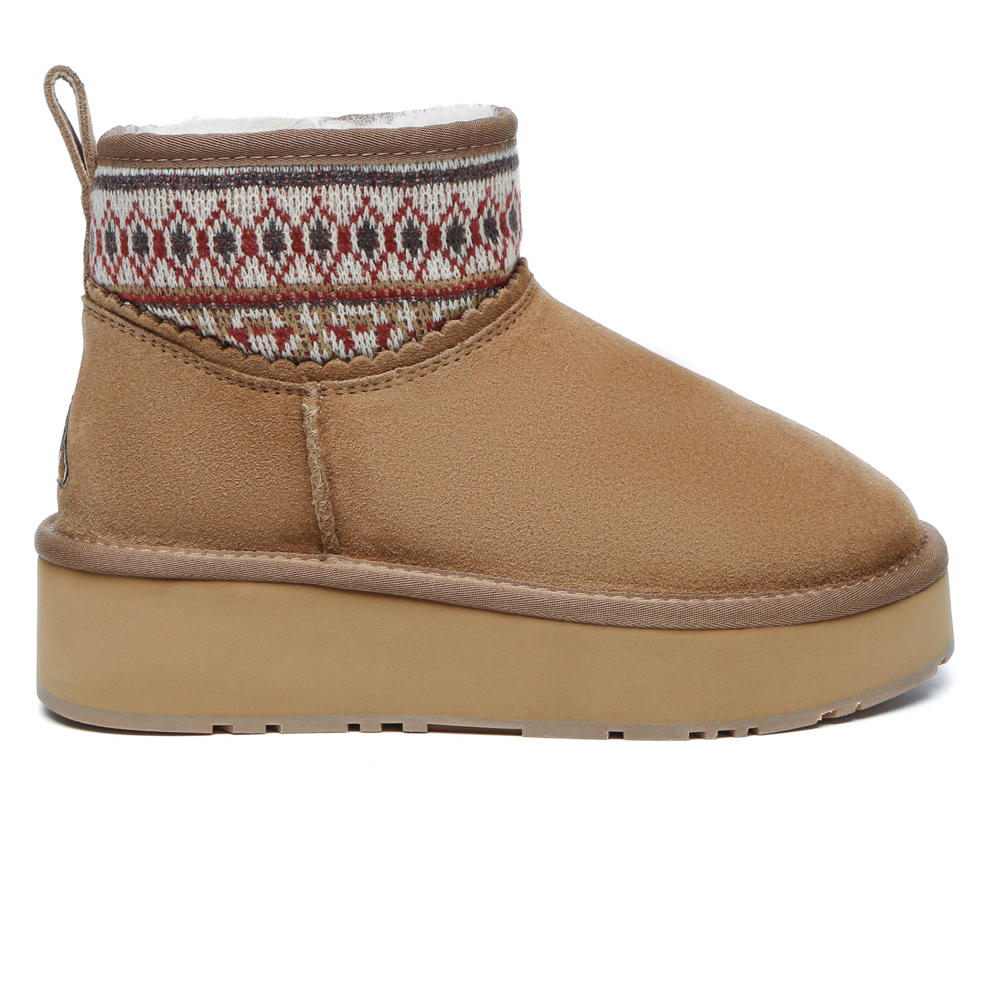 EverUgg Mini Woven Ankle Platform Shoes for women, stylish UGG boots with woven design and platform heel.