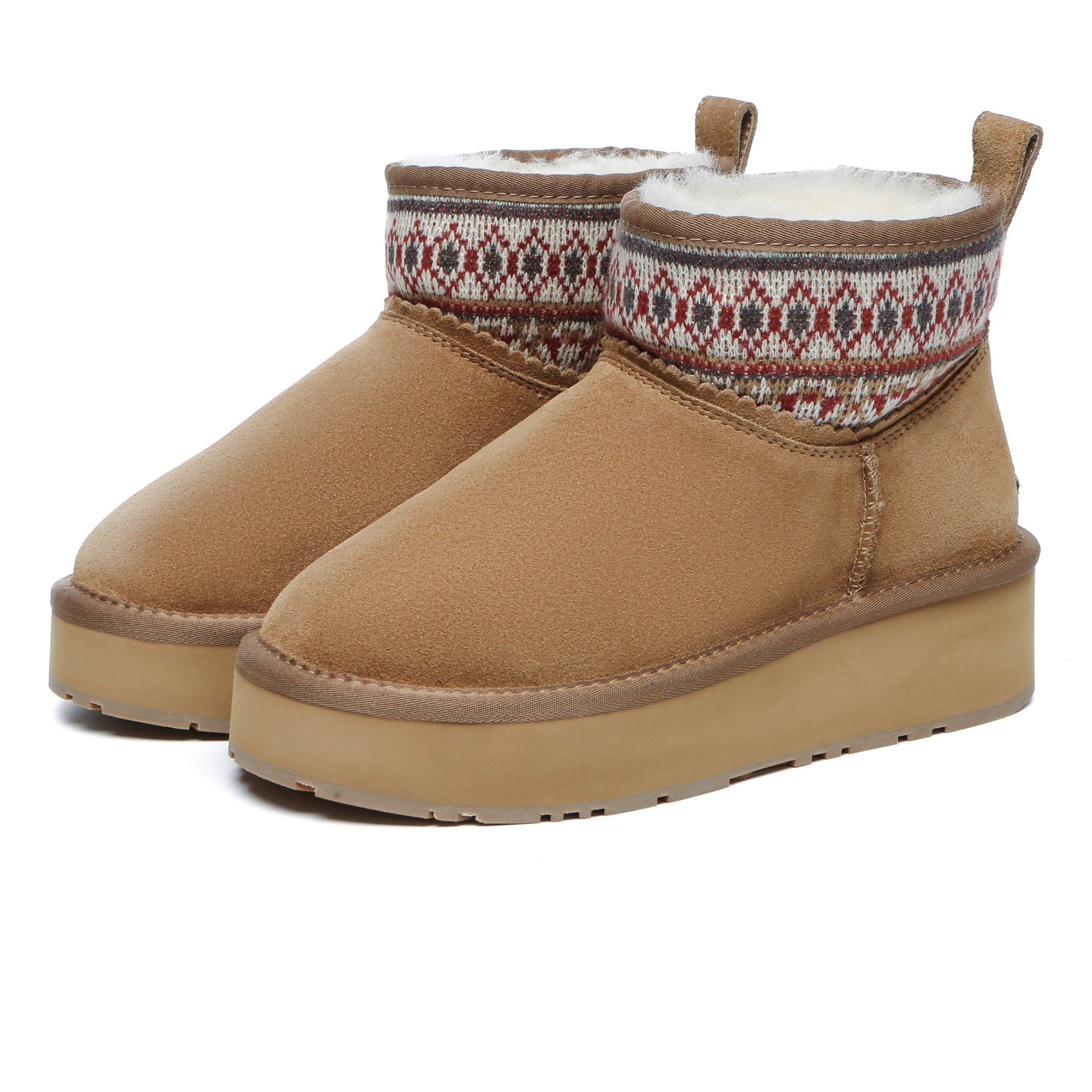 EverUgg Mini Woven Ankle UGG Platform shoes for women, featuring woven design and platform heel, stylish fashion footwear.