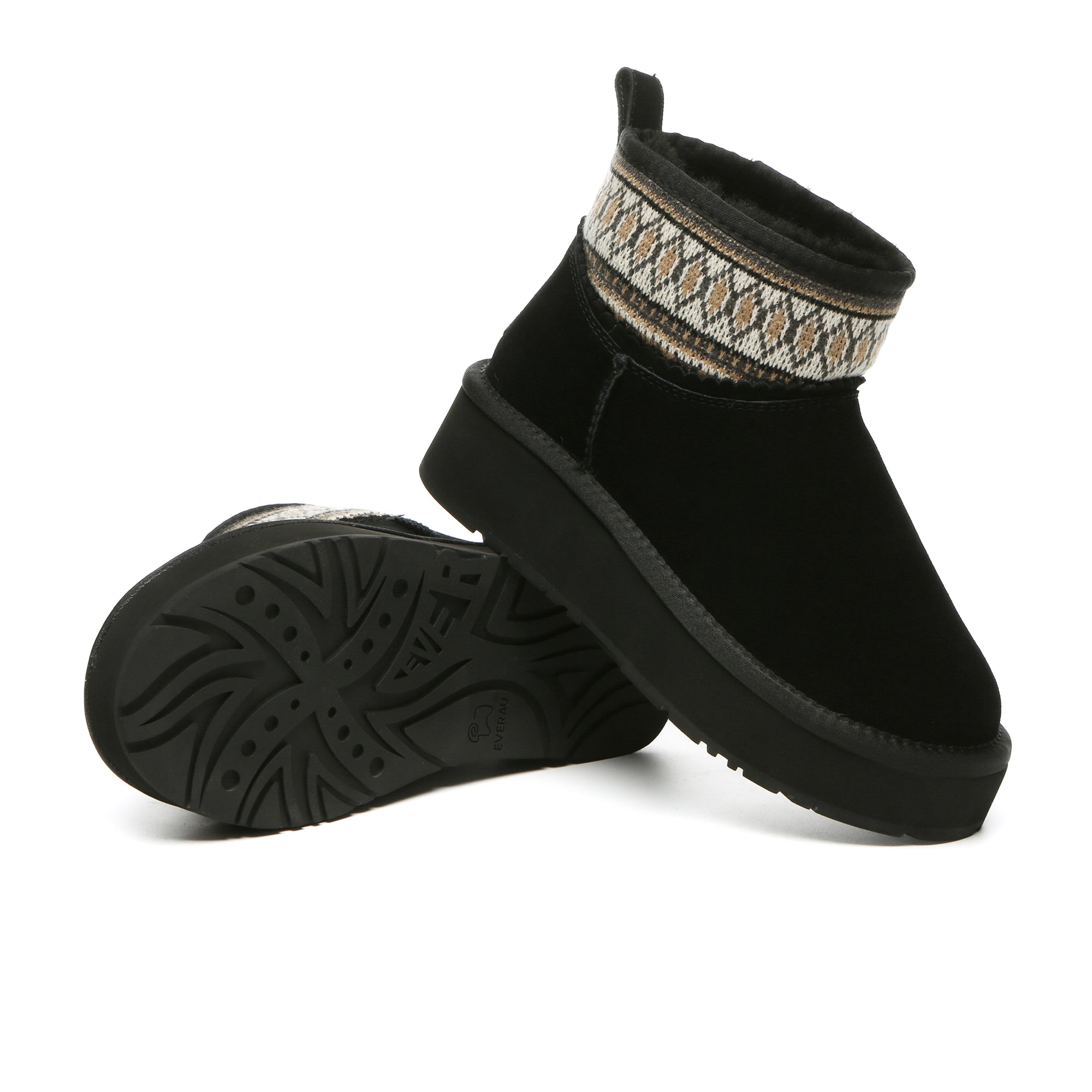 EverUgg mini woven ankle platform shoes for women featuring stylish woven design and comfortable UGG boot style.