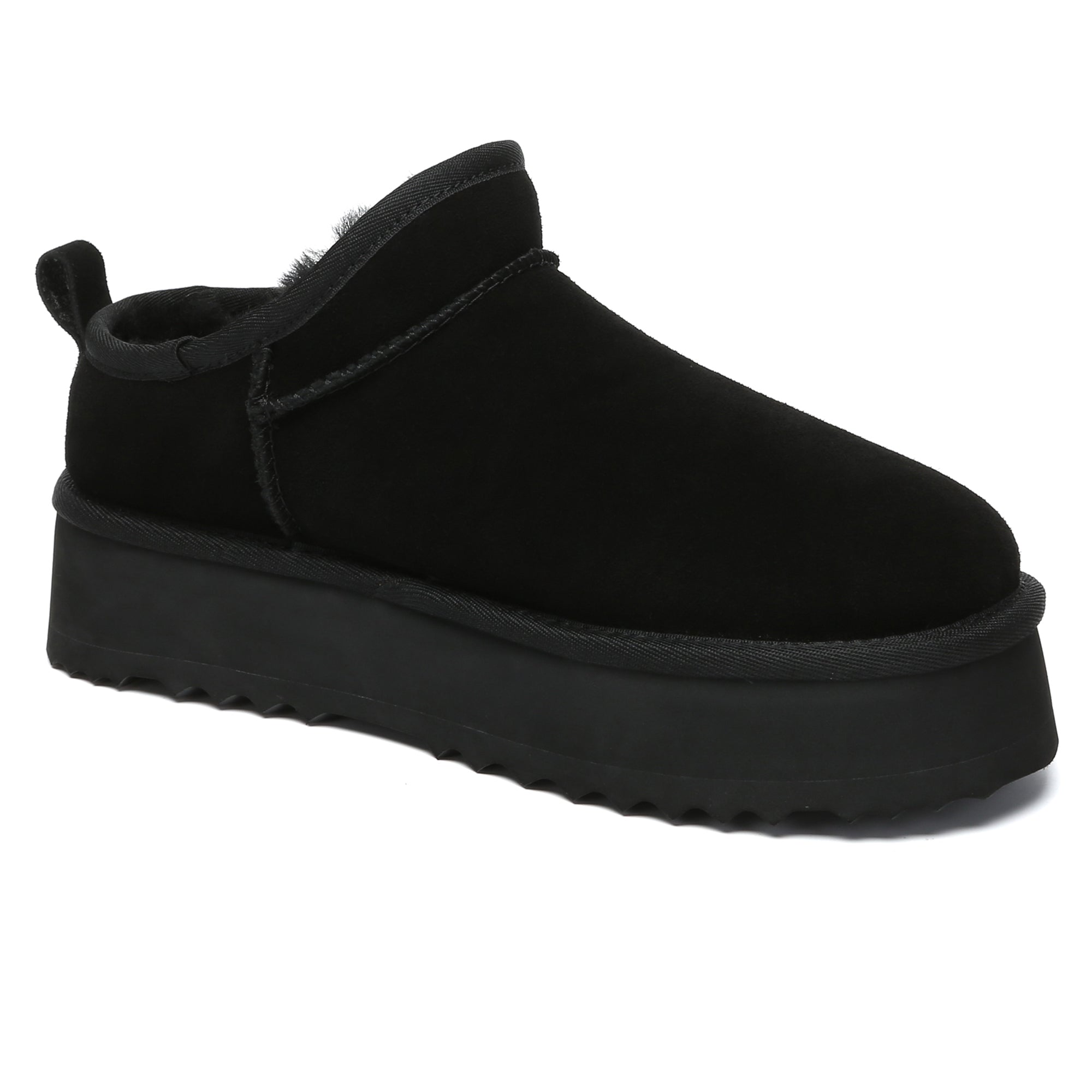 EverUgg Nano Classic ankle UGG platform boots for women with plush sheepskin lining and rugged rubber soles.