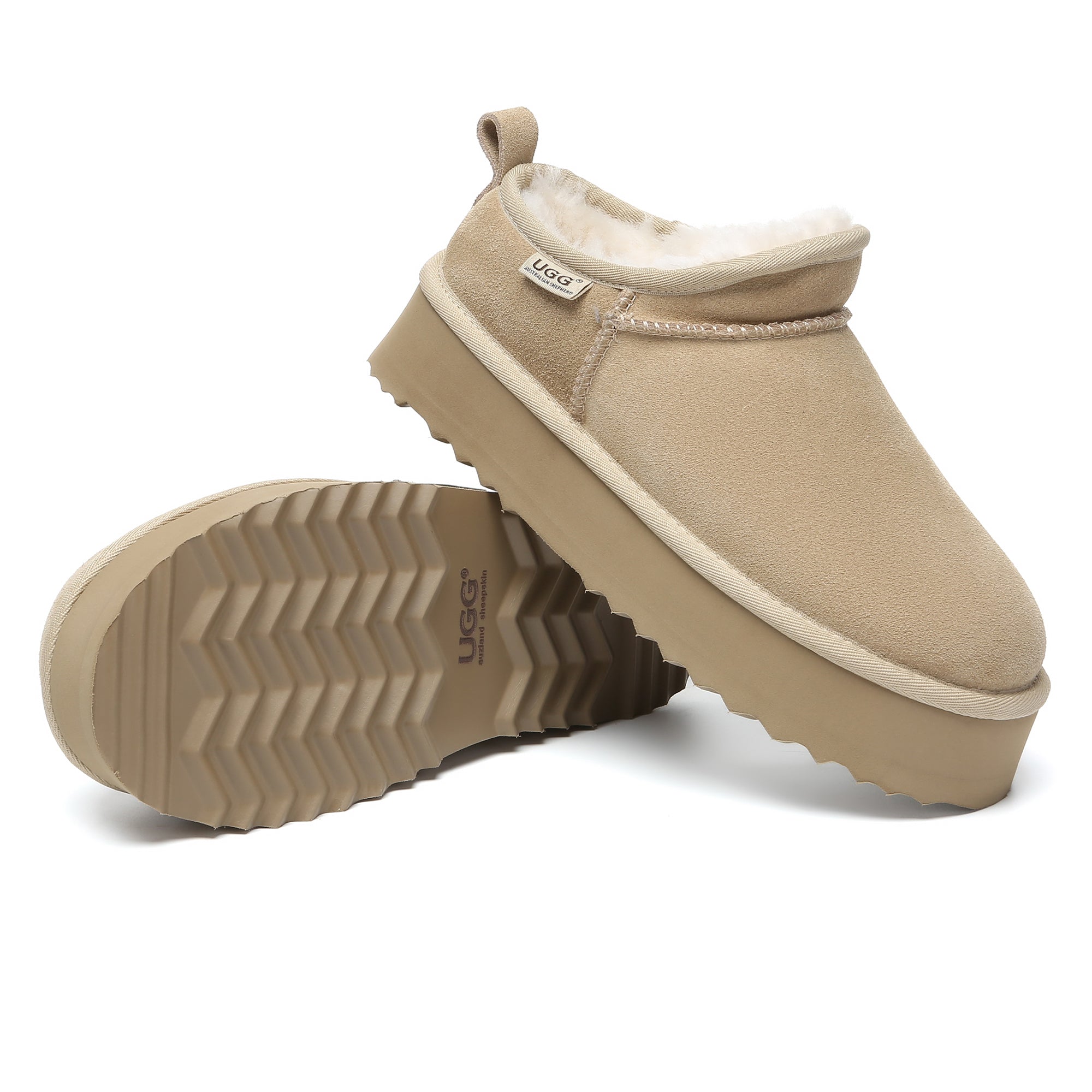 EverUgg Nano Classic Ankle UGG platform boots for women, showcasing the stylish ankle-high design and cozy sheepskin interior.