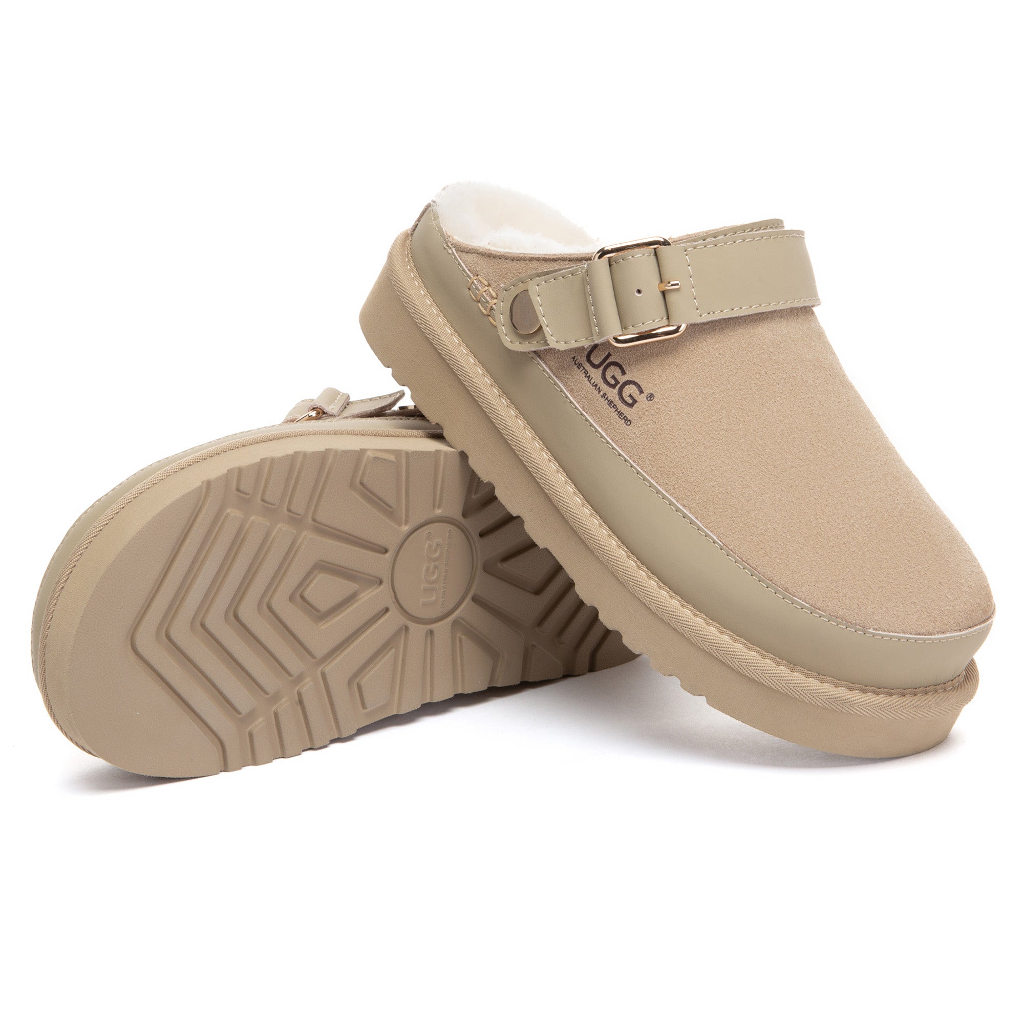 EverUgg Norv Slingback Platform Slippers with open toe design and cushioned sole, ideal for comfortable indoor wear.