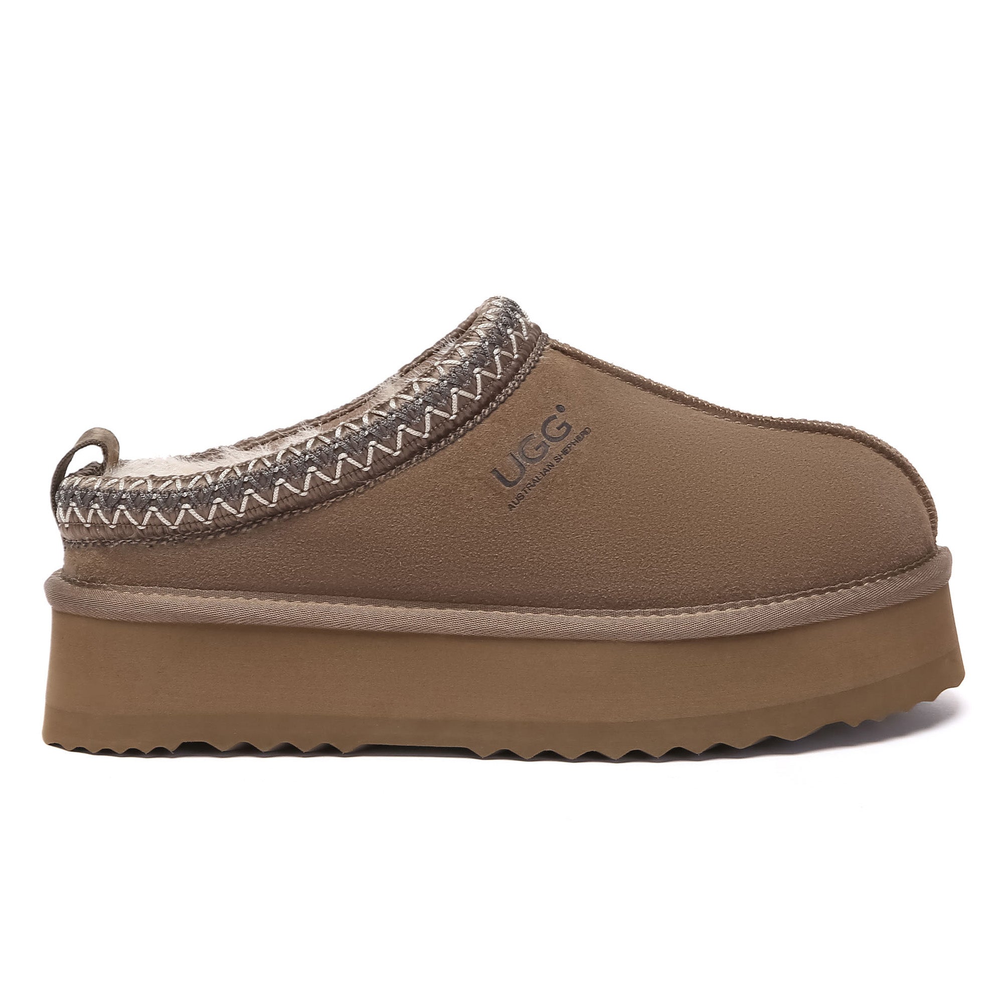 EverUgg Tazman multicolor UGG platform slippers for women, featuring a cozy slip-on design with vibrant, multicolor patterns.