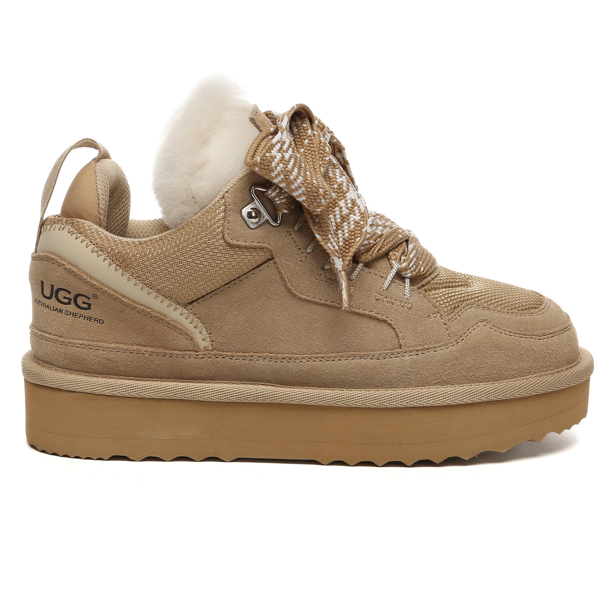 EverUgg Parker lace-up men's UGG platform shoes with leather upper and sturdy sole, stylish footwear for casual wear.