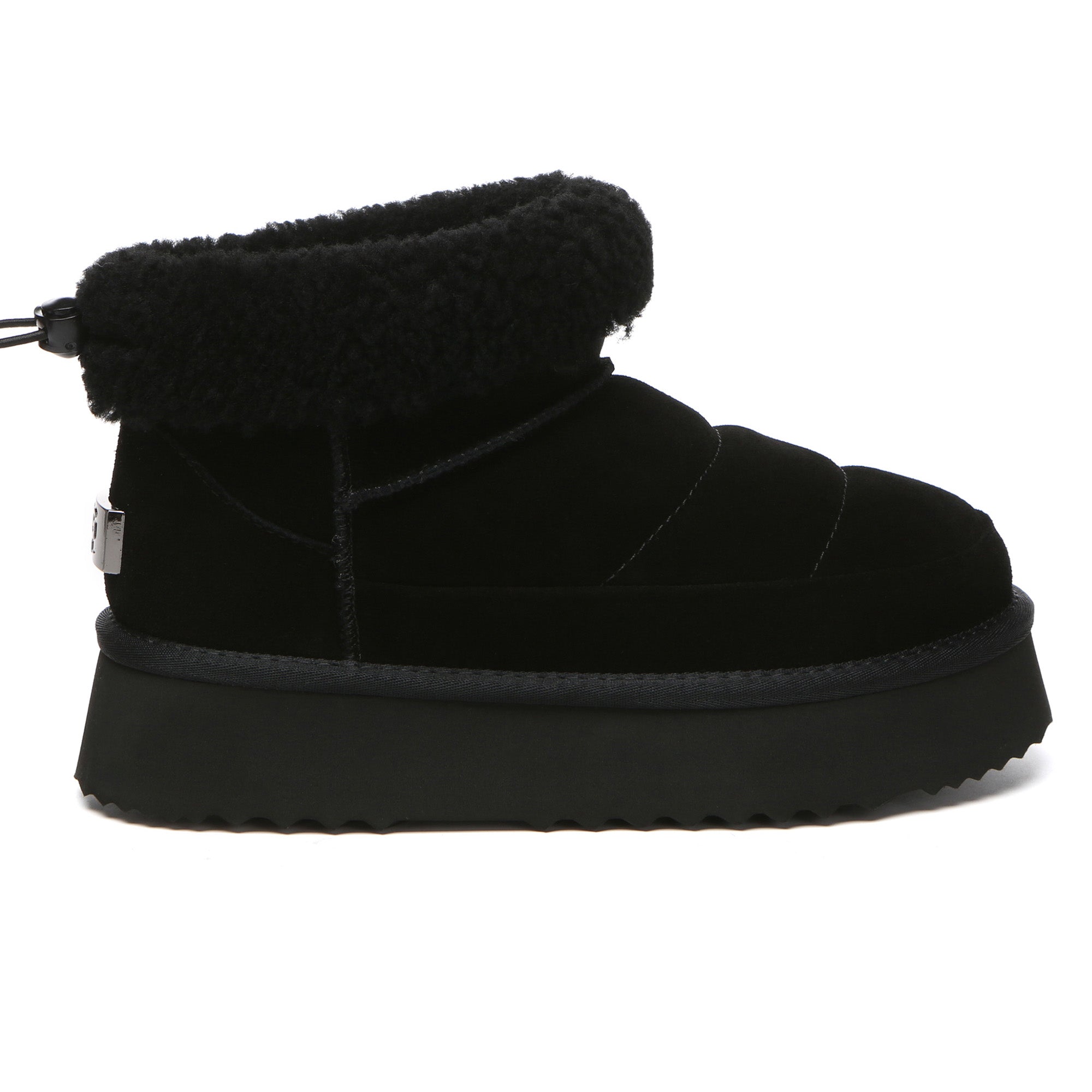 EverUgg Peyton adjustable ankle platform UGG boots for women, featuring a stylish slip-on design with plush interior and chunky sole.