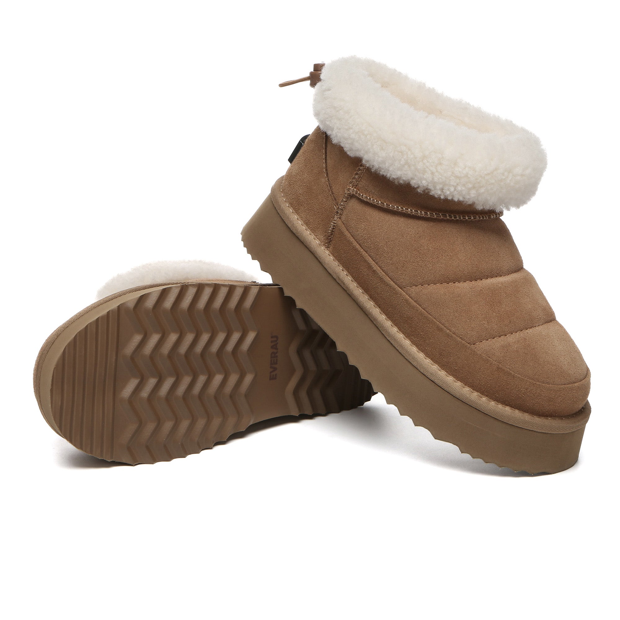 EverUgg Peyton adjustable ankle platform UGG boots for women, featuring a stylish design with adjustable straps and chunky heels.