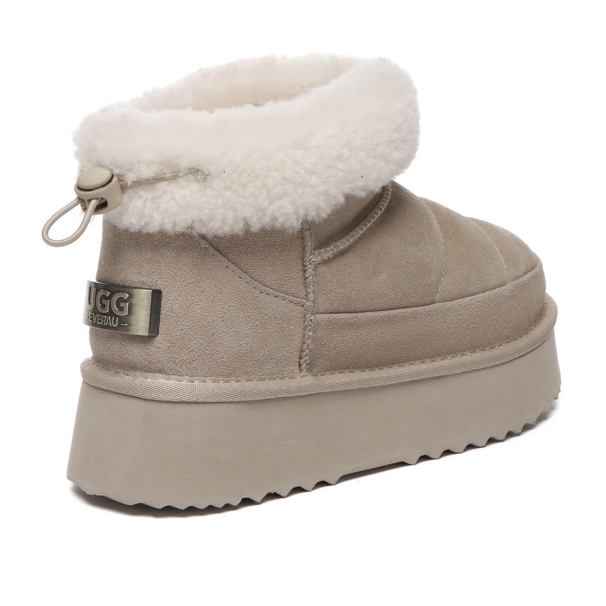 EverUgg Peyton adjustable ankle platform UGG boots for women, showcasing the stylish design and chunky sole of the shoes.
