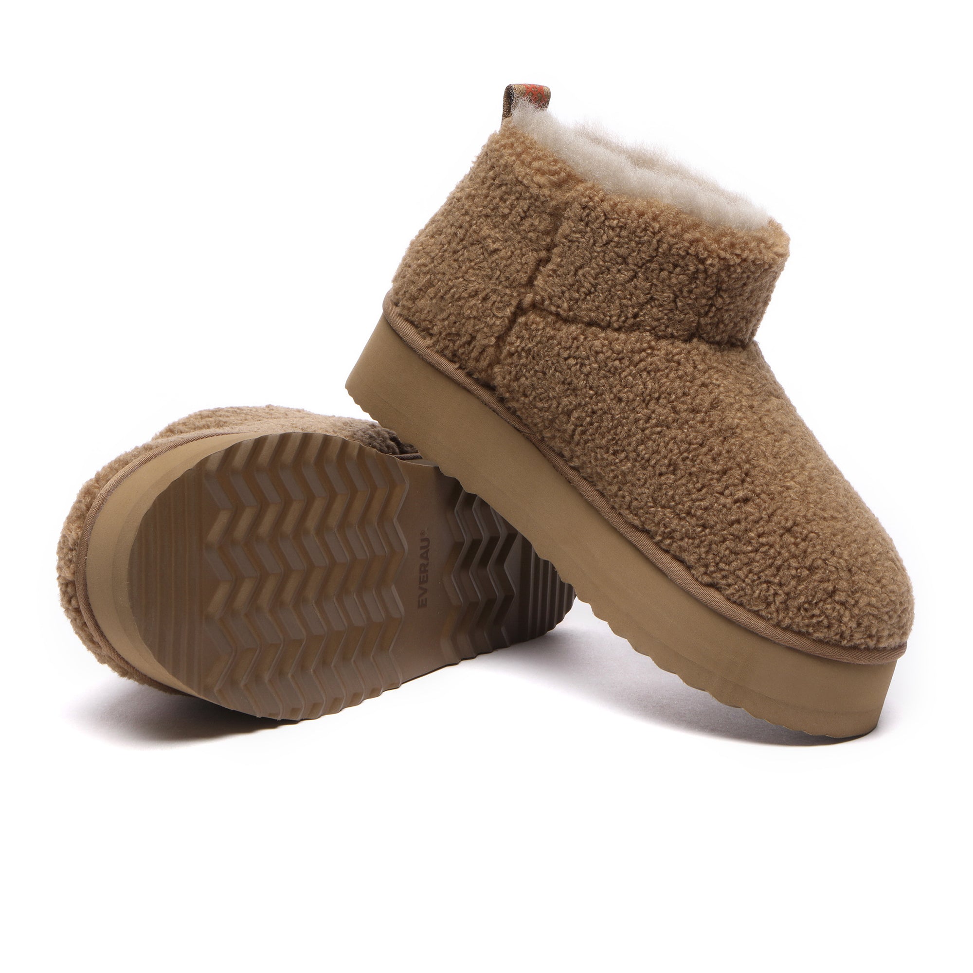 EverUgg PlushCozy Ultra Mini Platform UGG Boots for women, showcasing soft plush exterior and stylish mini platform design.
