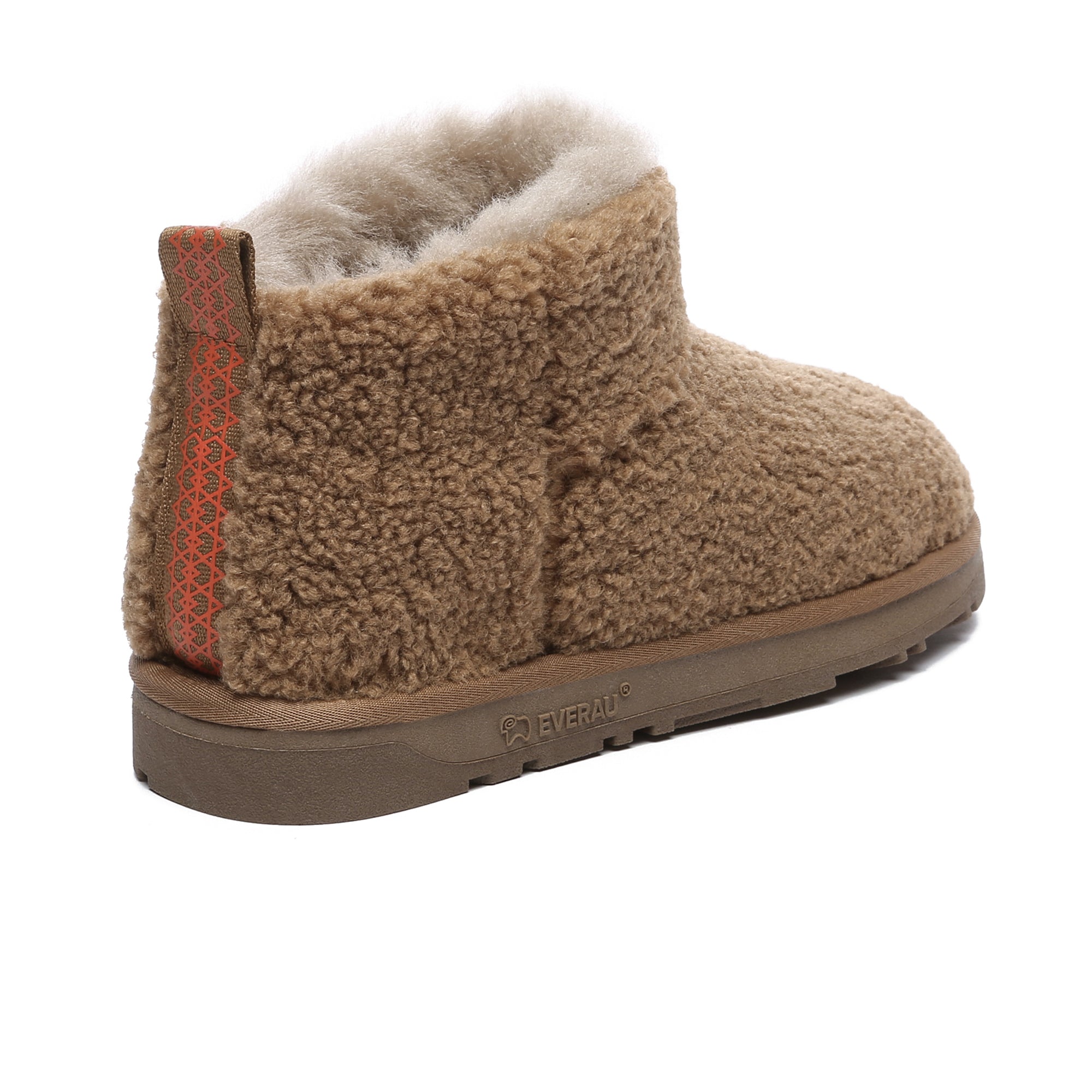 EverUgg PlushCozy Ultra Mini UGG Boots in soft suede with plush lining, shown in a close-up view.