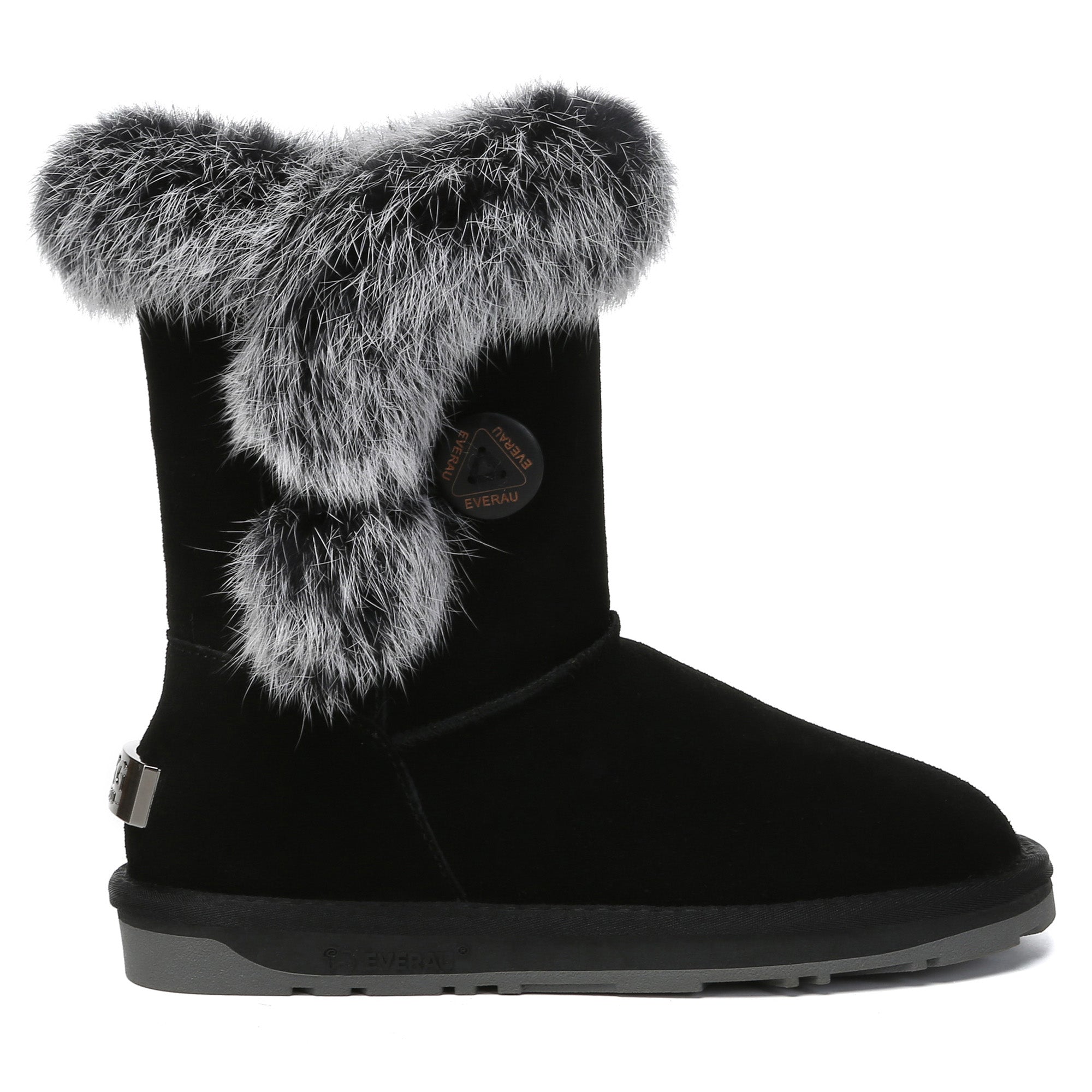 EverUgg premium Foxy Button Fur UGG boots for women featuring stylish fur accents and classic ankle boot design.