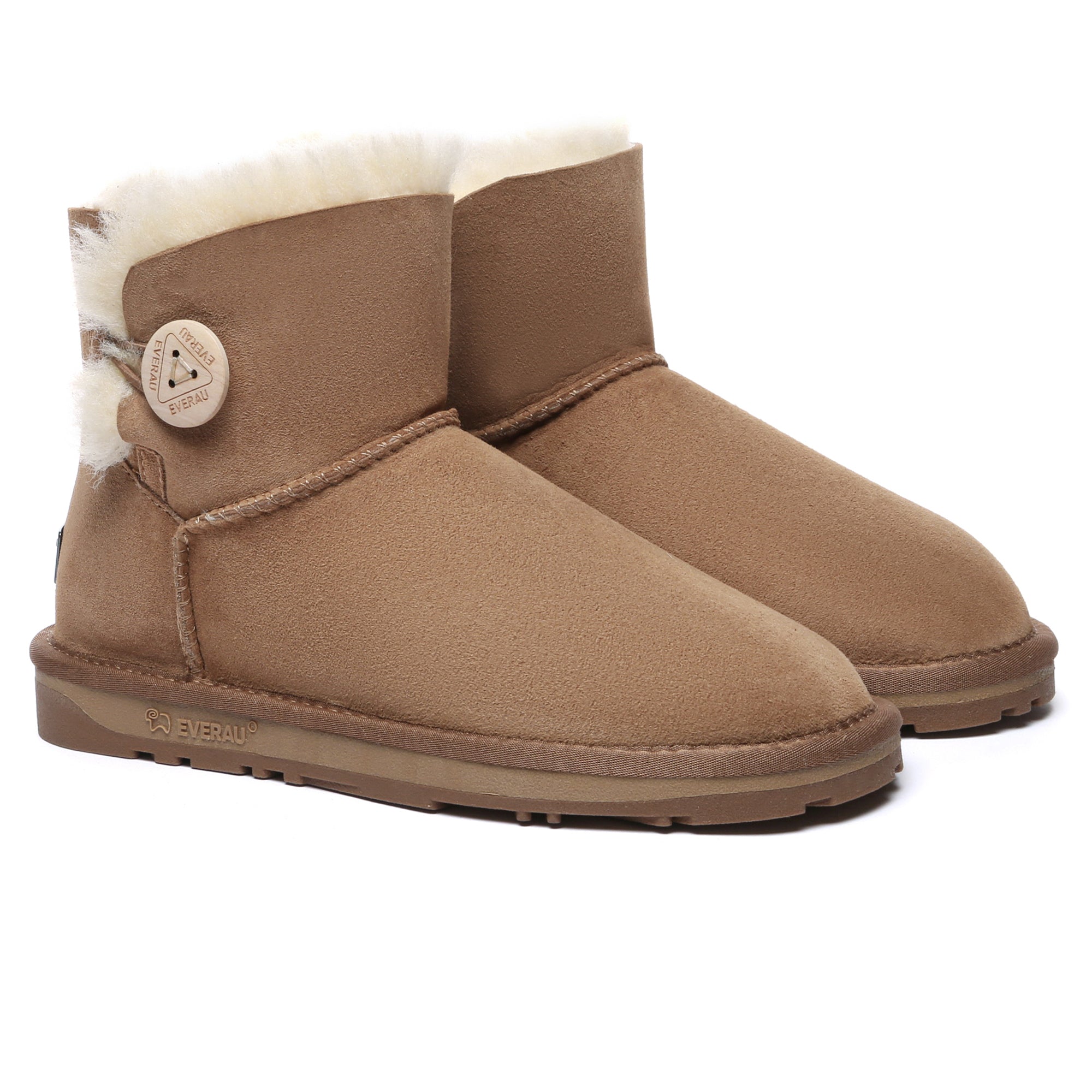 EverUgg Premium Mini Classic Sheepskin UGG Boots for women, showing soft sheepskin exterior and cozy interior.