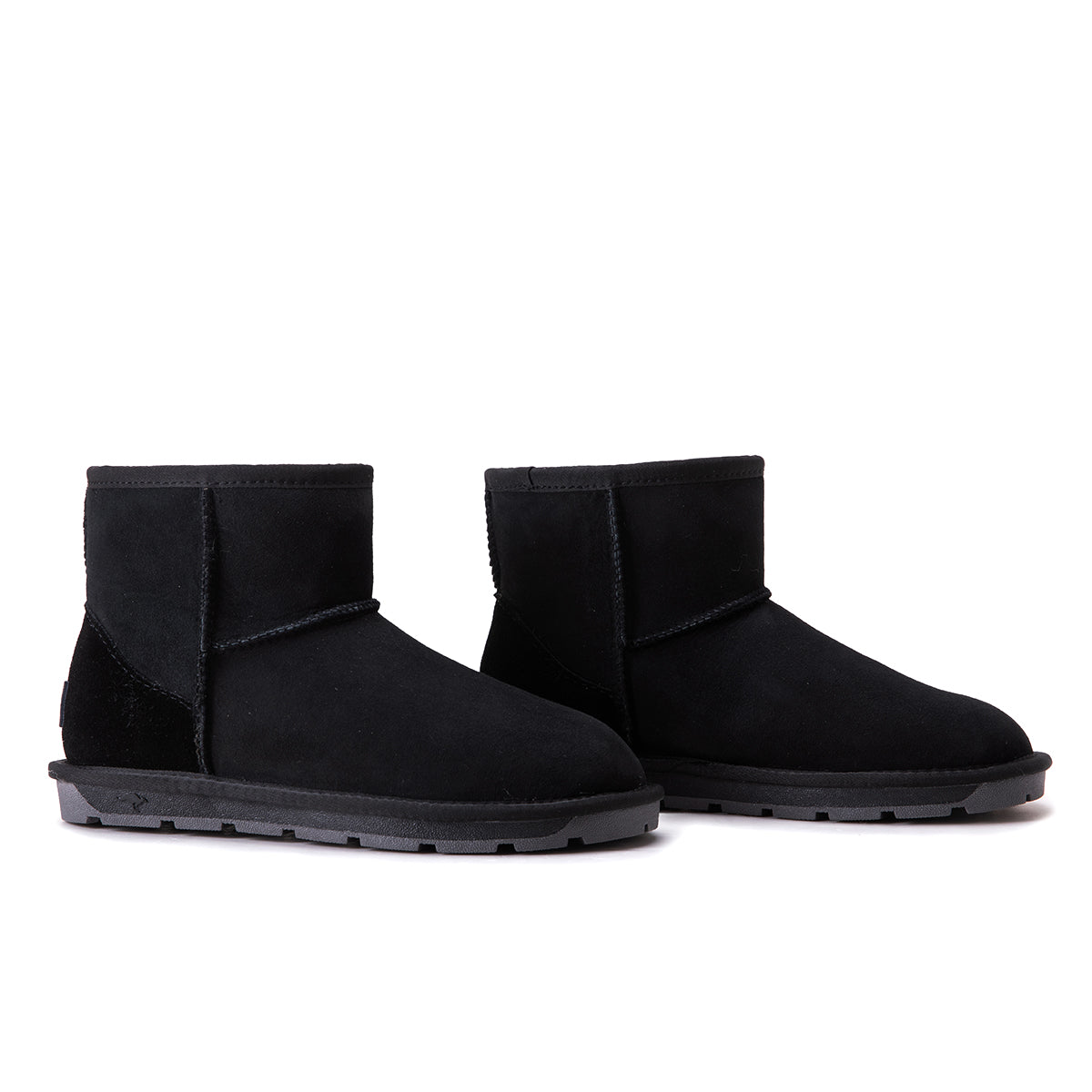 Black Auzland Mini Classic Australian UGG boots for women, cozy sheepskin-lined Australian-made footwear.