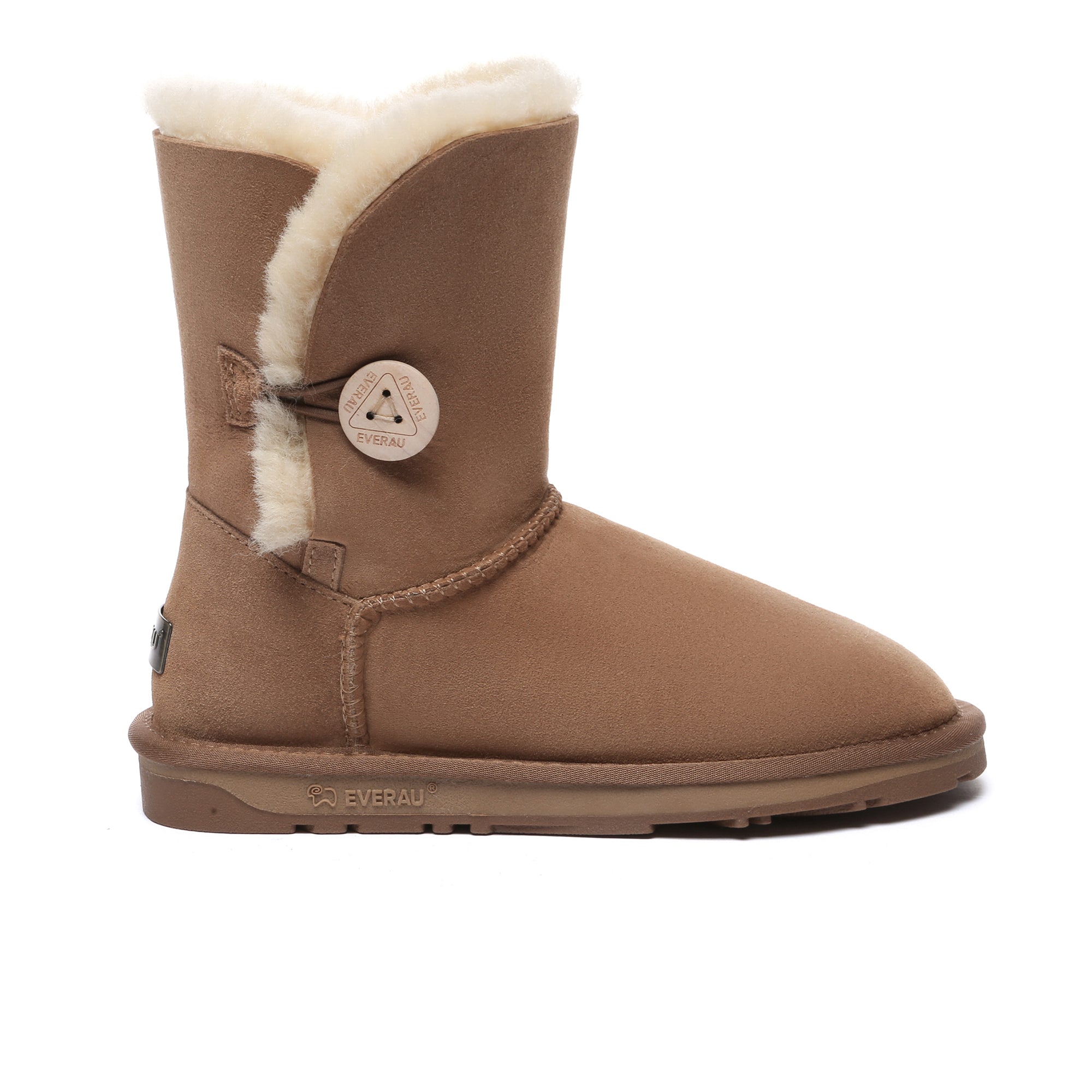 EverUgg premium short classic sheepskin UGG boots for women, showcasing the soft sheepskin exterior and comfortable design.
