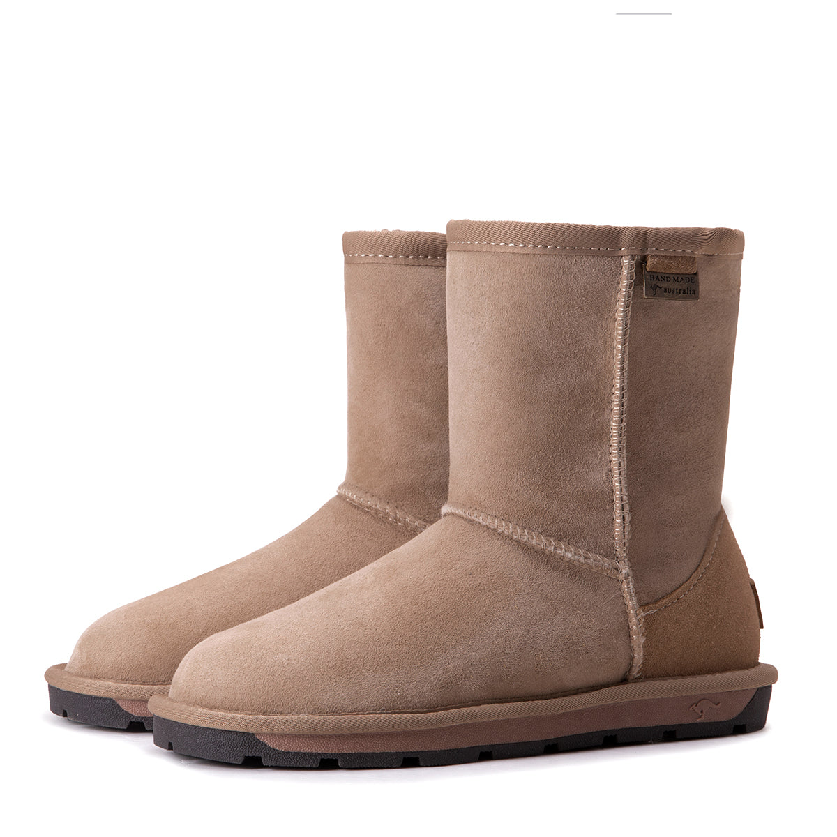 Australian-made Auzland premium short classic UGG boots for women, showcasing soft suede exterior and cozy shearling lining.