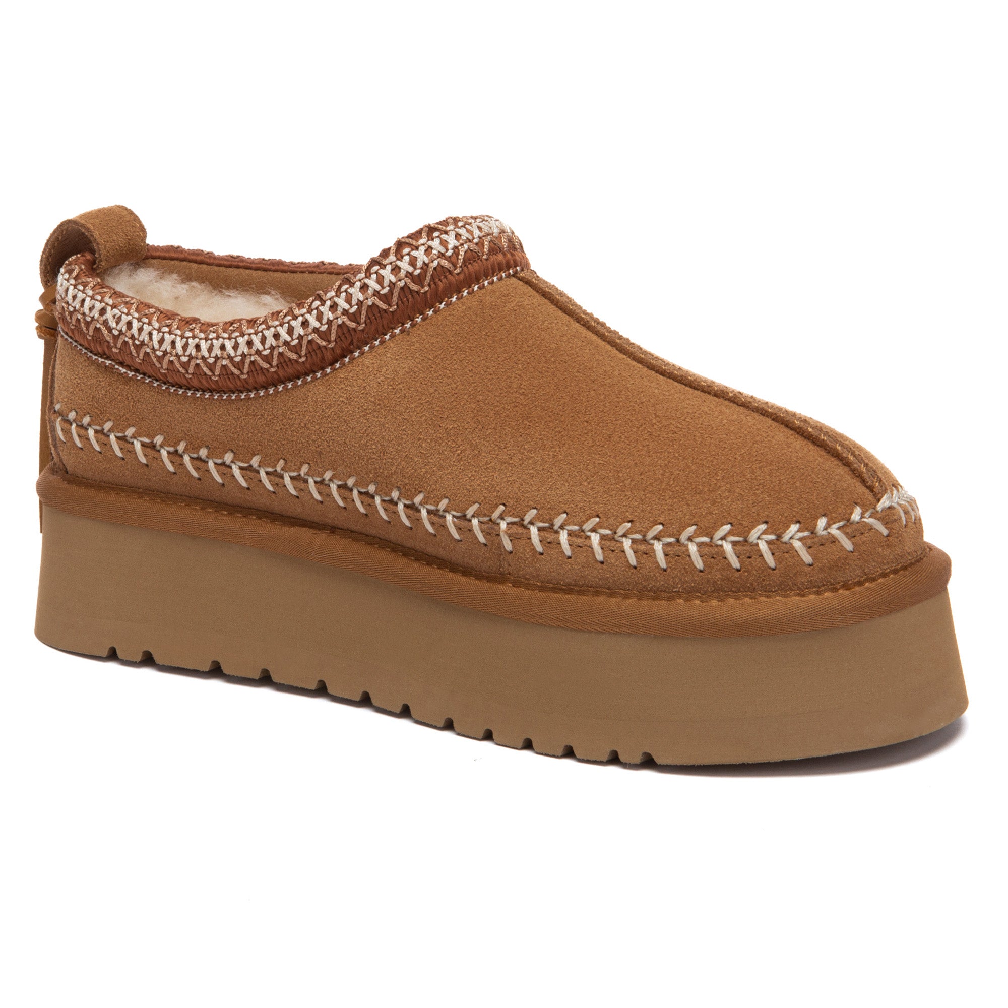 EverUgg Premium Stitch Platform Slippers with cozy UGG-inspired design and plush interior for comfortable indoor wear.