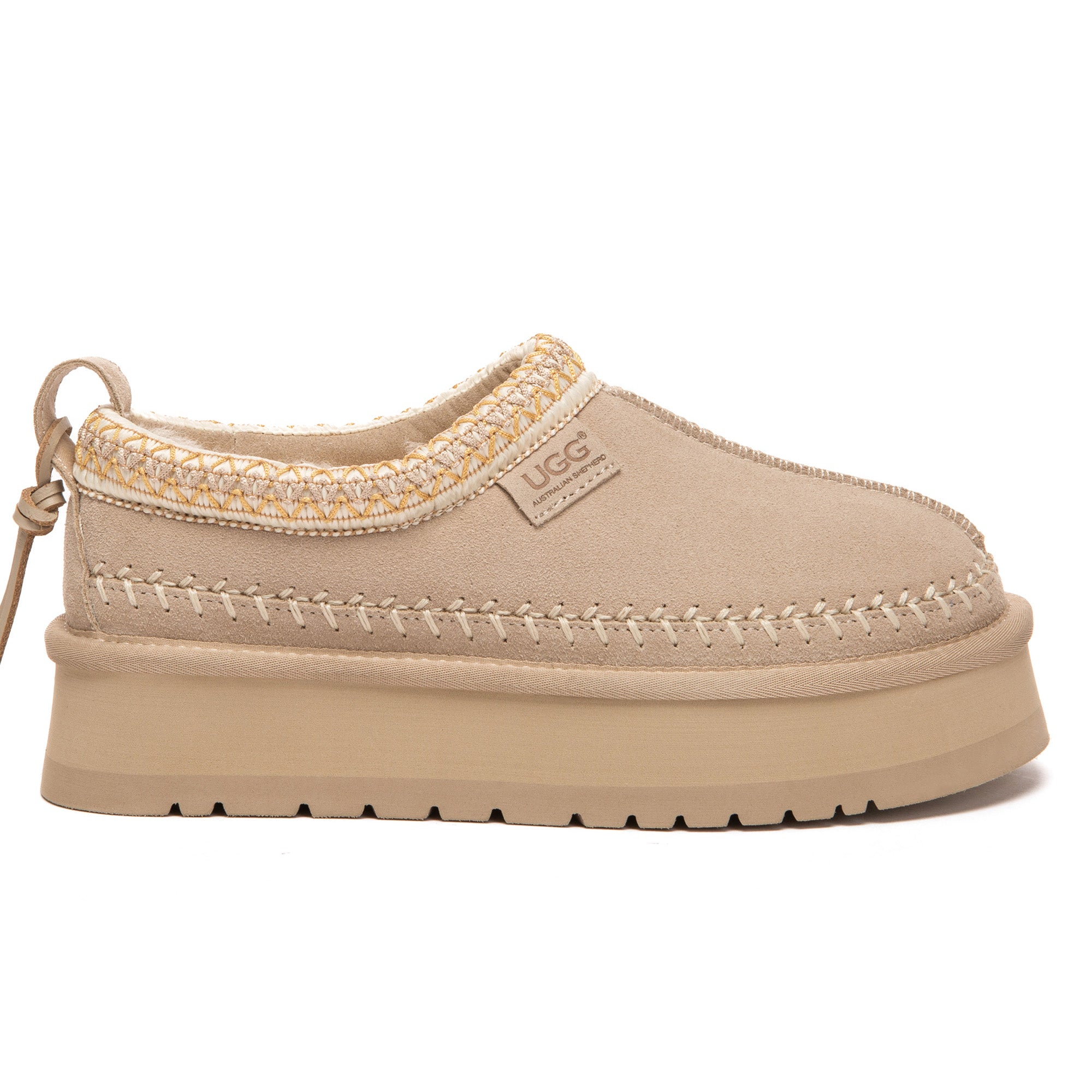 EverUgg Premium Stitch Platform Slippers with soft fabric and cushioned soles, perfect for comfortable indoor wear.