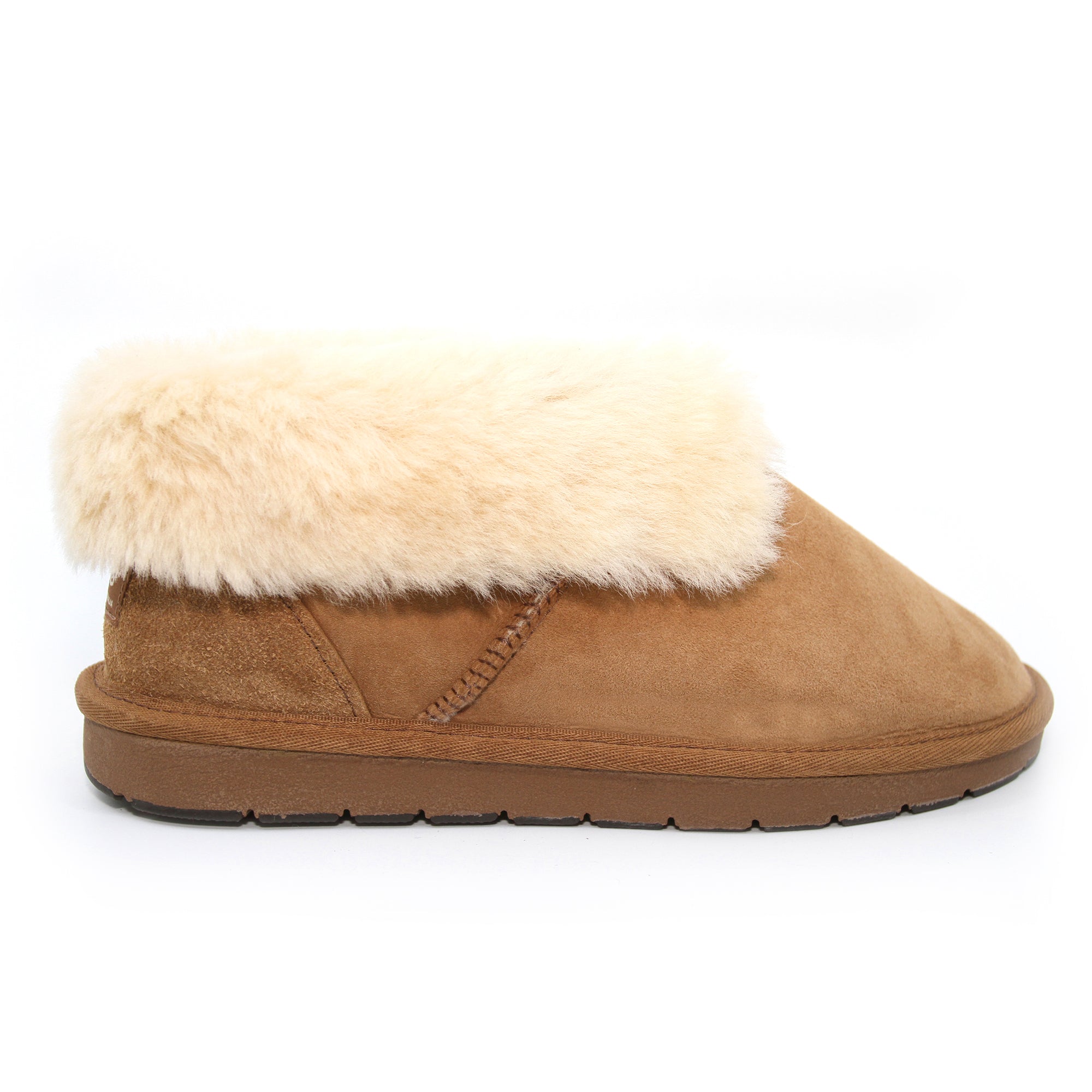 Shearers UGG premium ankle slippers made in Australia, featuring soft suede material and cozy interior for comfortable wear.