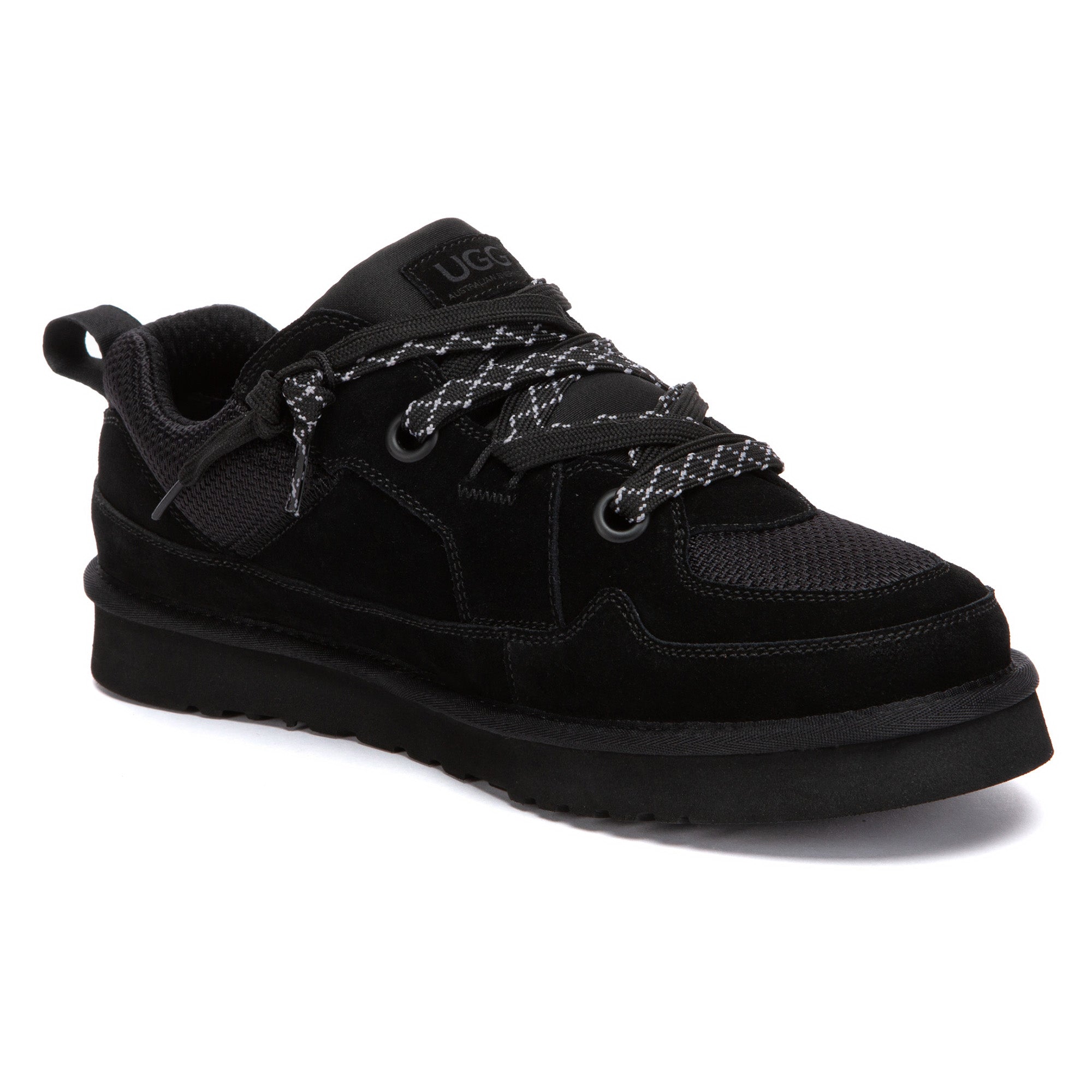 EverUgg premium sneakers in large size with white and gray design, featuring cushioned soles and stylish lace-up detail.