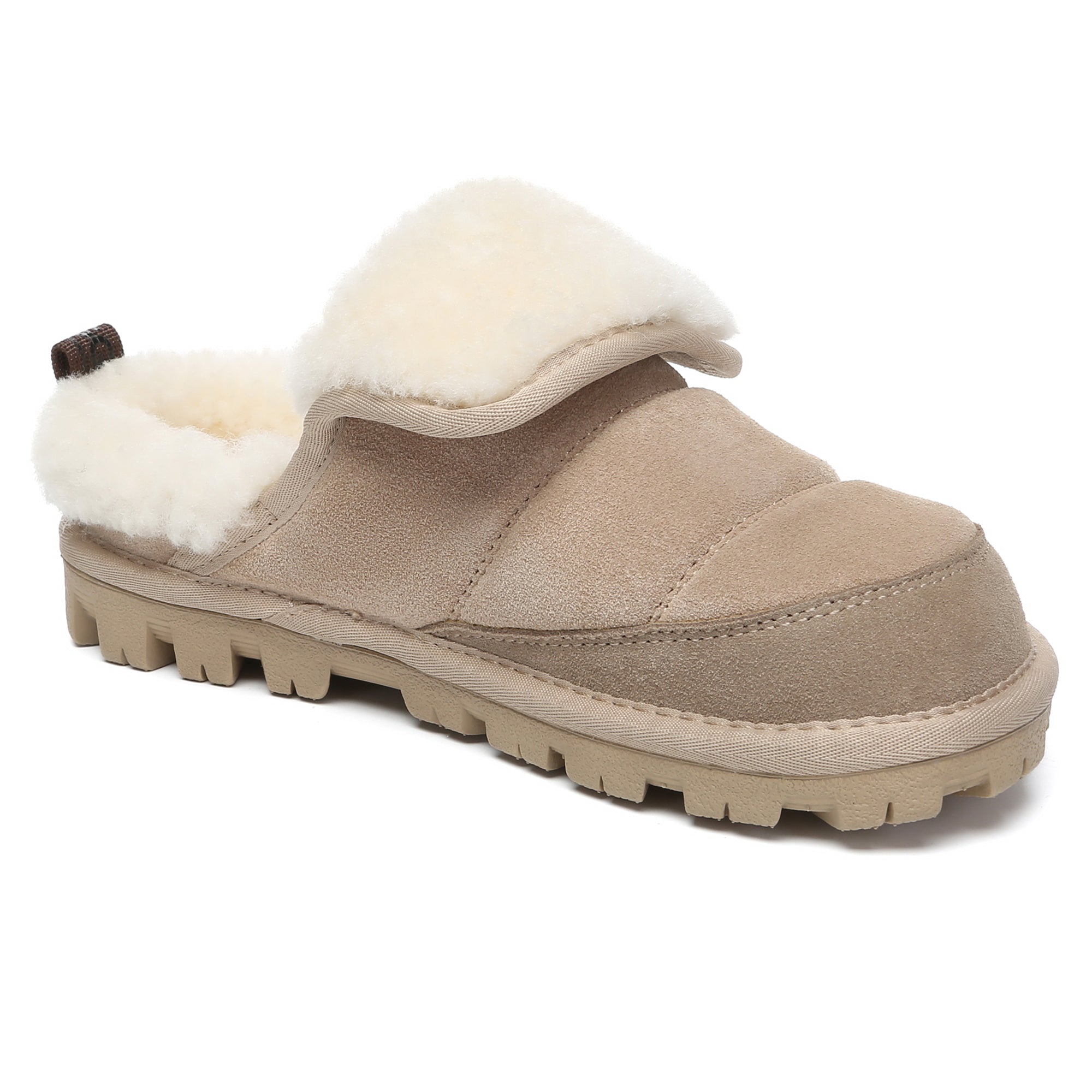 EverUgg Puffer Sheepskin Slippers for women featuring plush sheepskin lining and cozy puffer design for comfortable indoor wear.