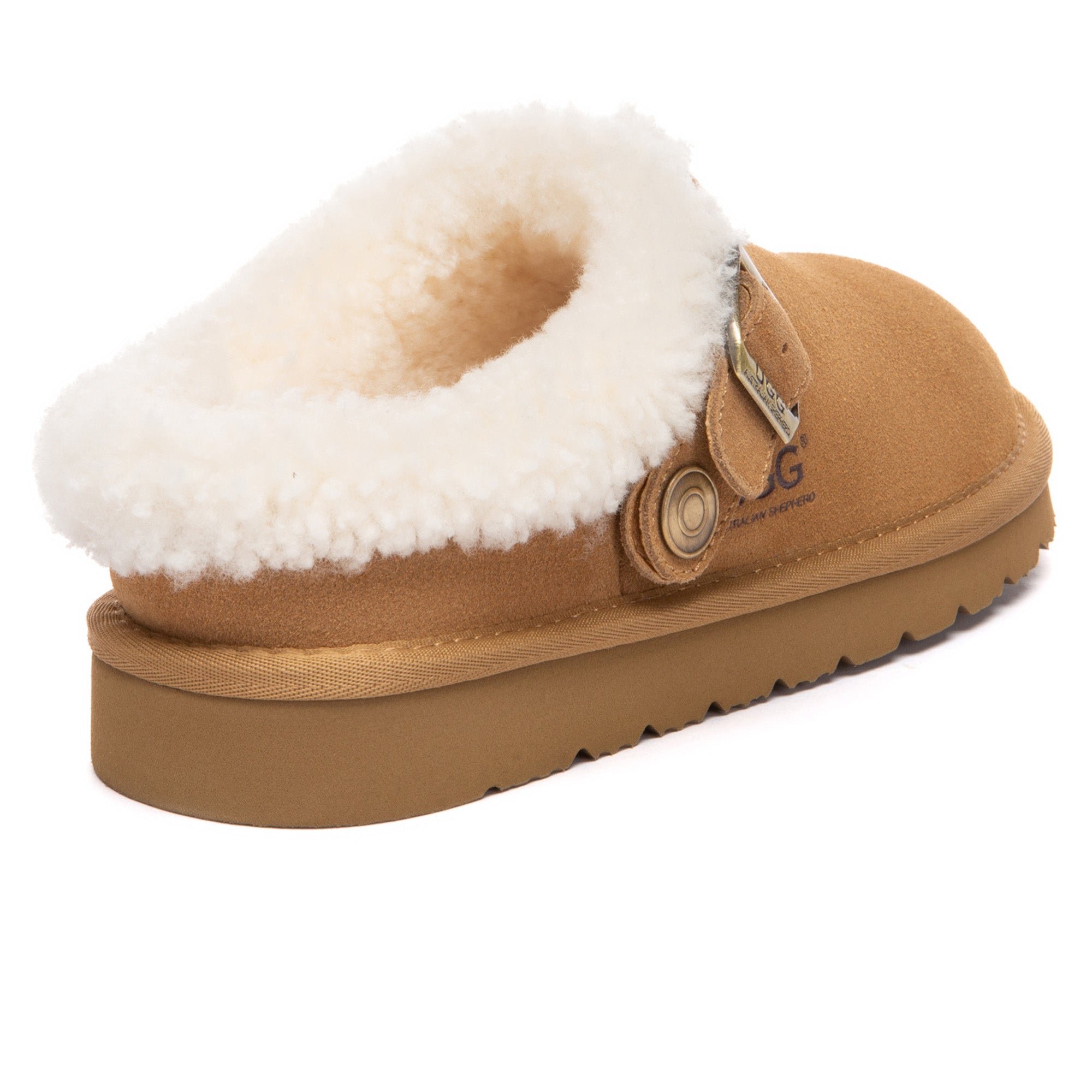 EverUgg Pulse Buckle Strap UGG slippers for women featuring stylish buckle straps and cozy design.