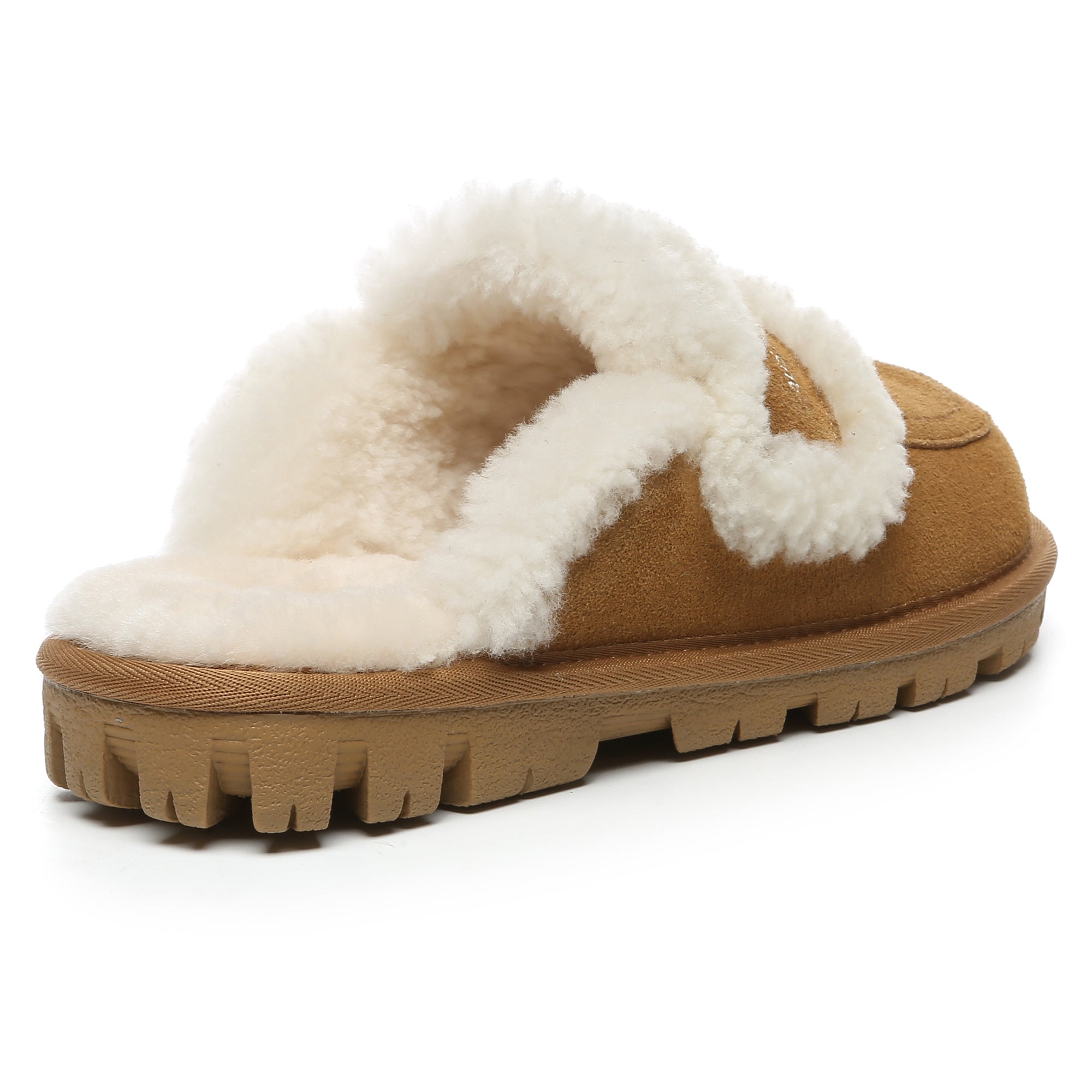 EverUgg Riley shearling wool UGG slippers for women with comfort sole and cozy shearling lining, perfect for indoor wear.