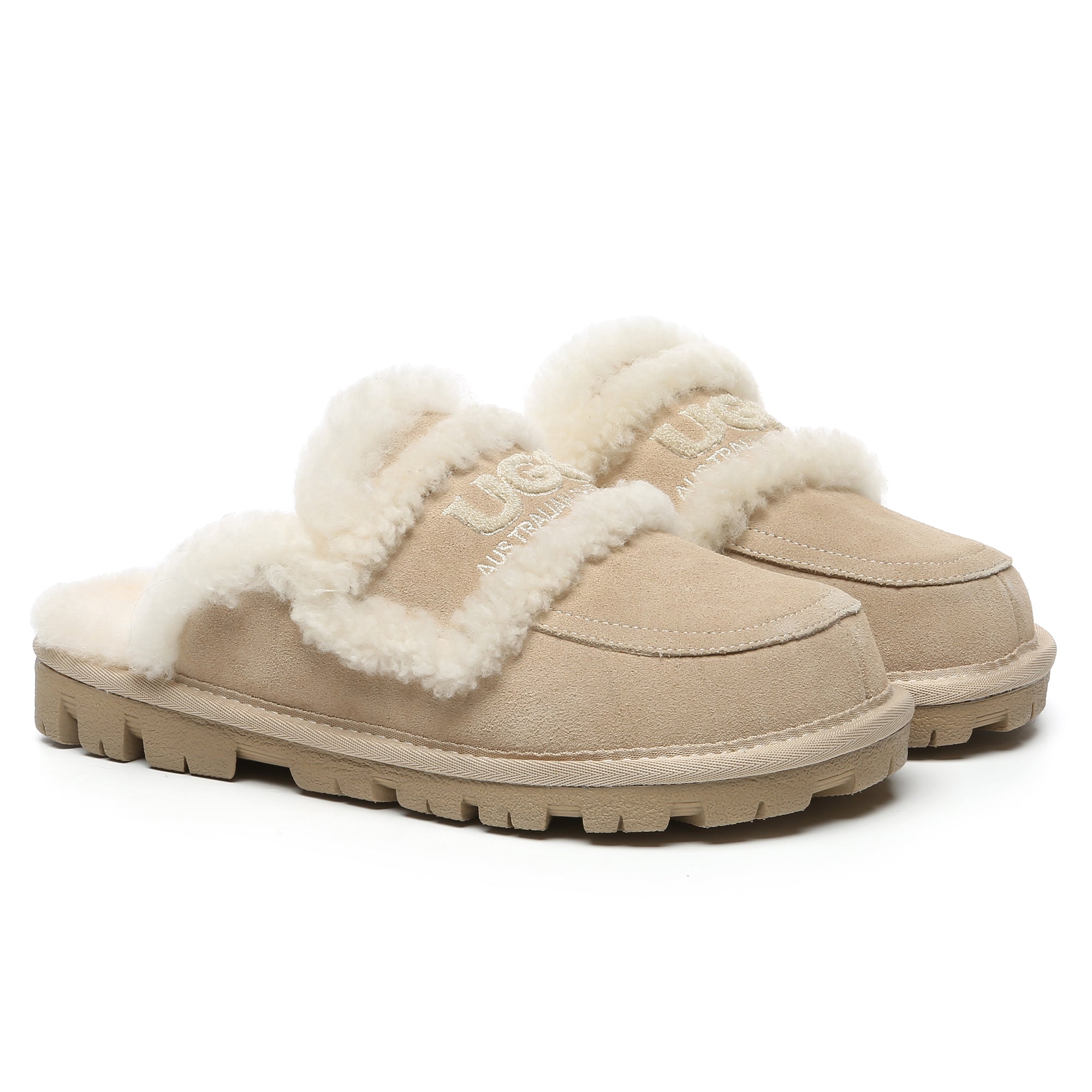 EverUgg Riley shearling wool UGG slippers with comfort sole, soft interior, and cozy design for women.