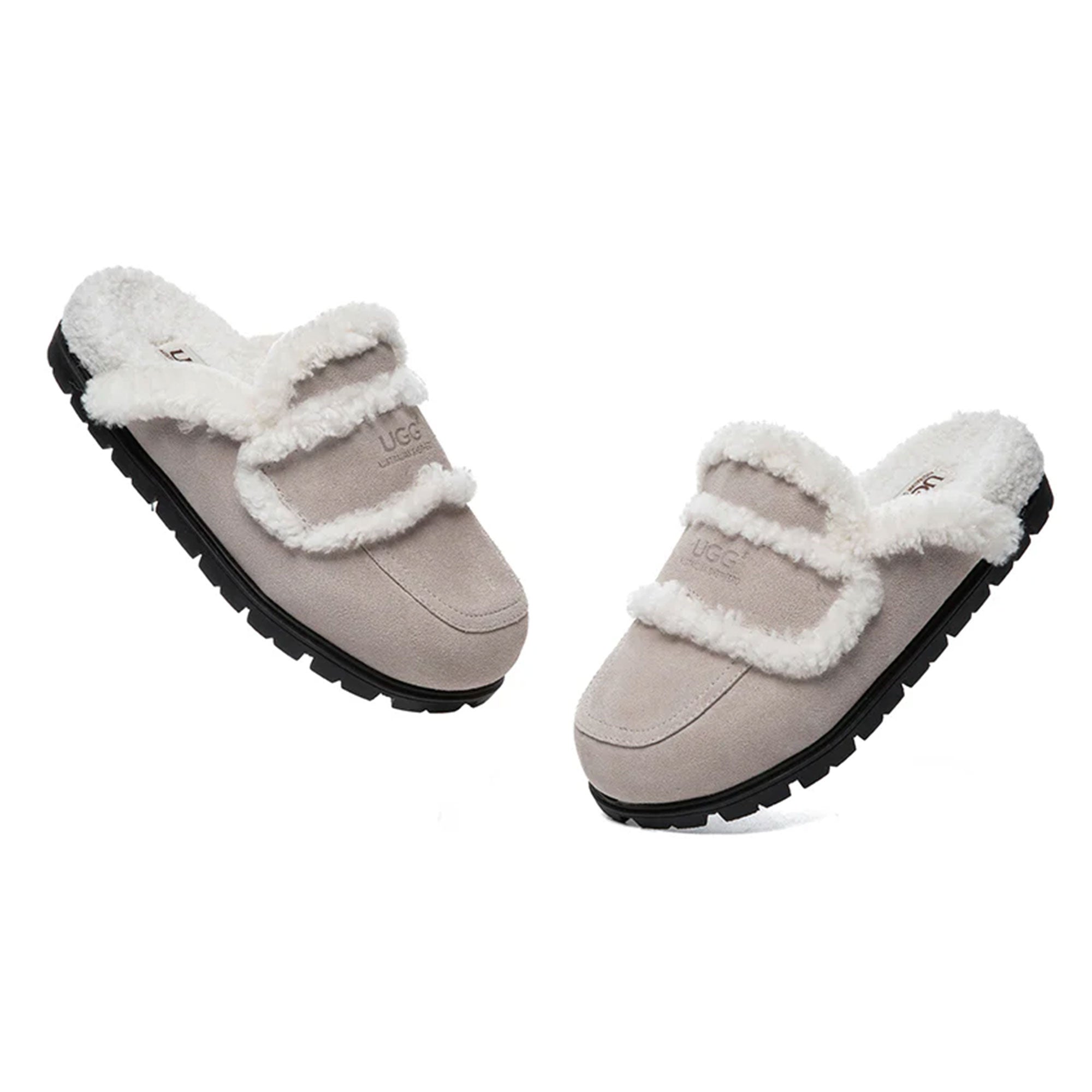 EverUgg Rome Shearling Premium UGG slippers in sandal style with shearling lining and open-toe design.
