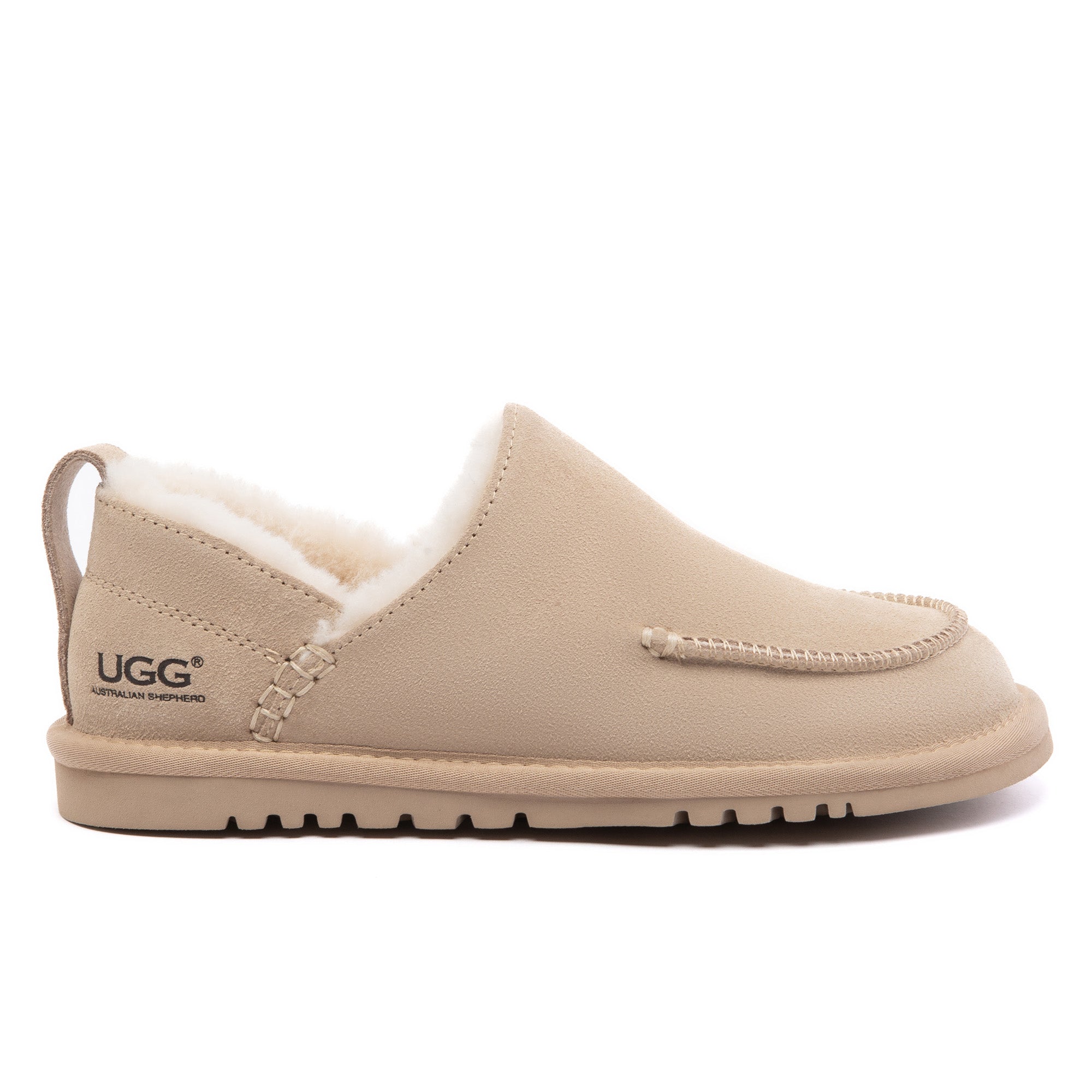 EverUgg Meave Moccasin UGG slippers with soft suede material and cozy lining, perfect for comfortable indoor wear.