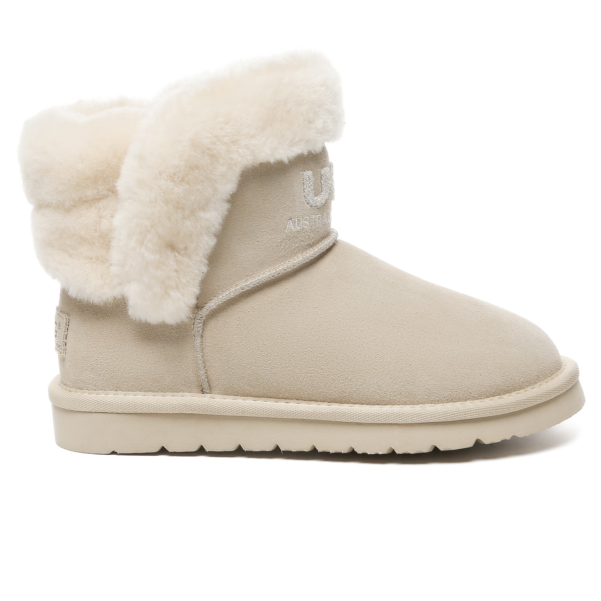 EverUgg shearling ankle mini UGG boots for women, featuring cozy fur lining and stylish design, perfect for cold weather.