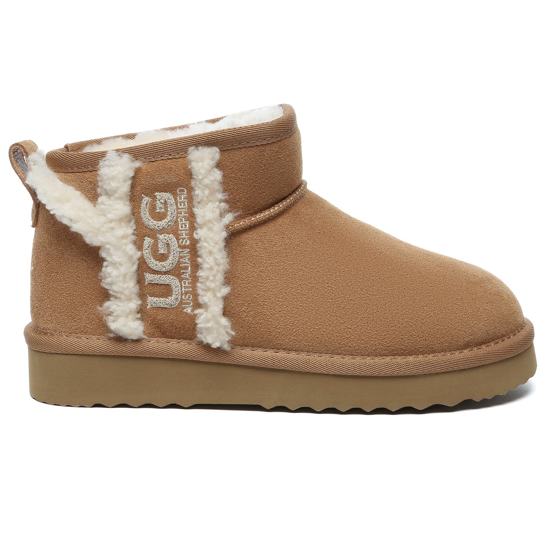 EverUgg shearling wool side ultra mini UGG boots for women, featuring cozy shearling lining and stylish mini design.