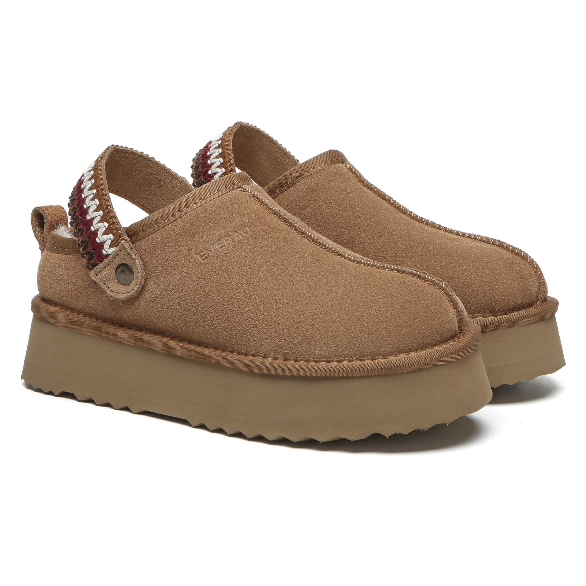 EverUgg Slingback Knitted Platform Slippers for women, featuring a cozy knitted upper and chunky platform sole.