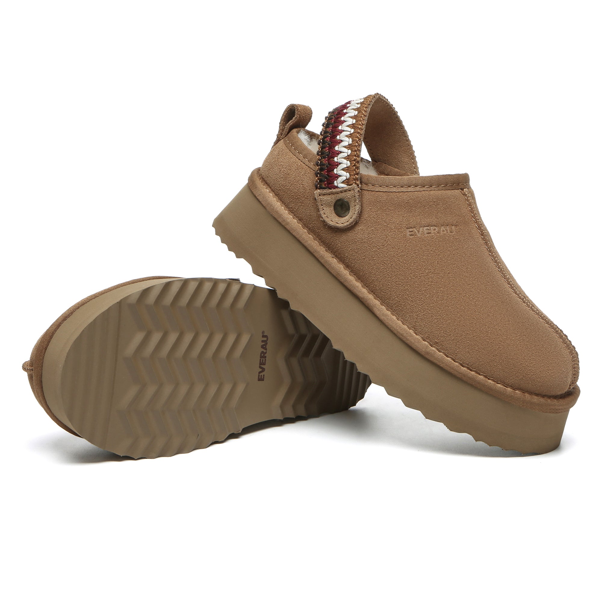 EverUgg slingback knitted platform slippers for women, featuring a cozy knitted upper and cushioned sole for comfortable wear.