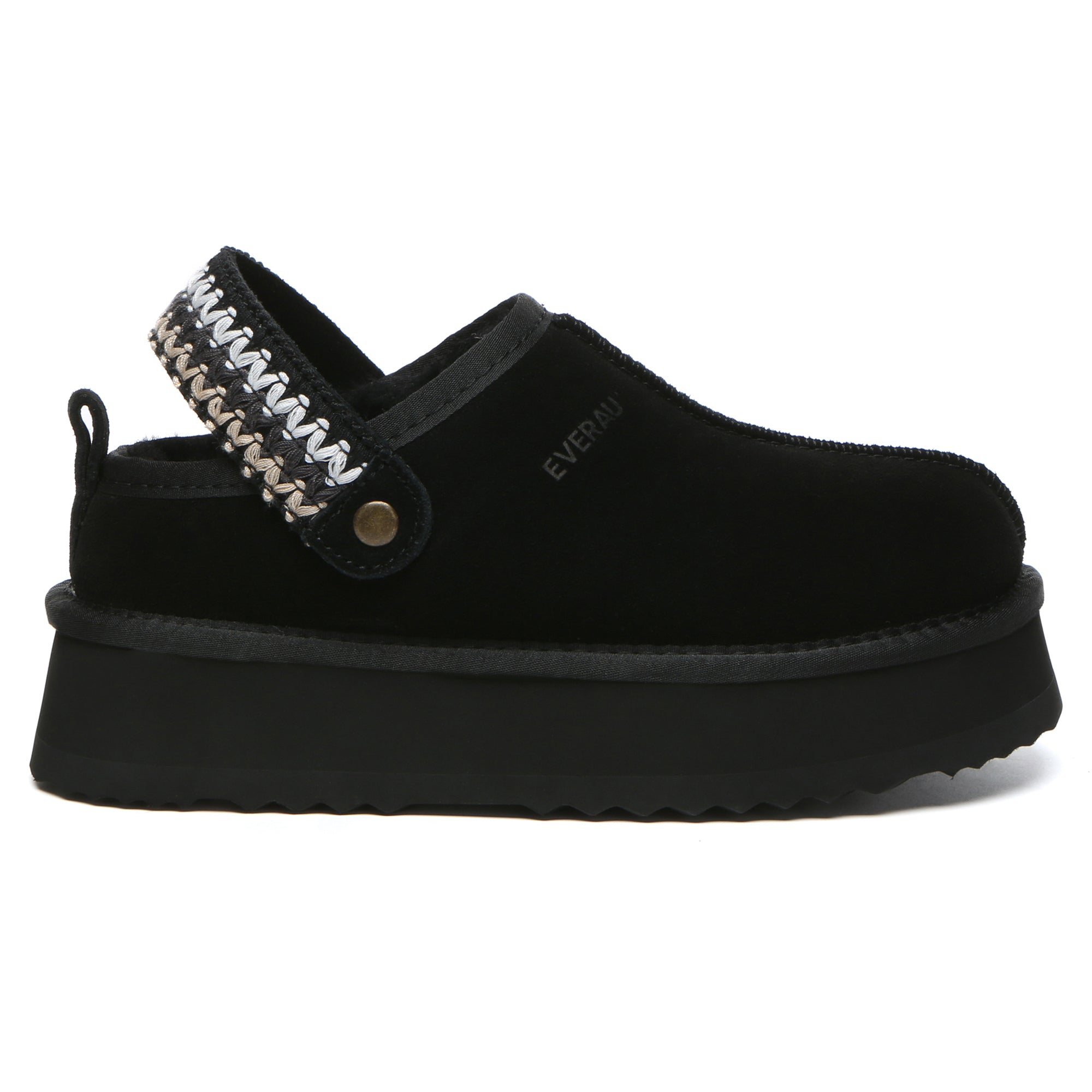 EverUgg slingback knitted platform slippers for women, featuring a cozy knit design and comfortable slip-on style.