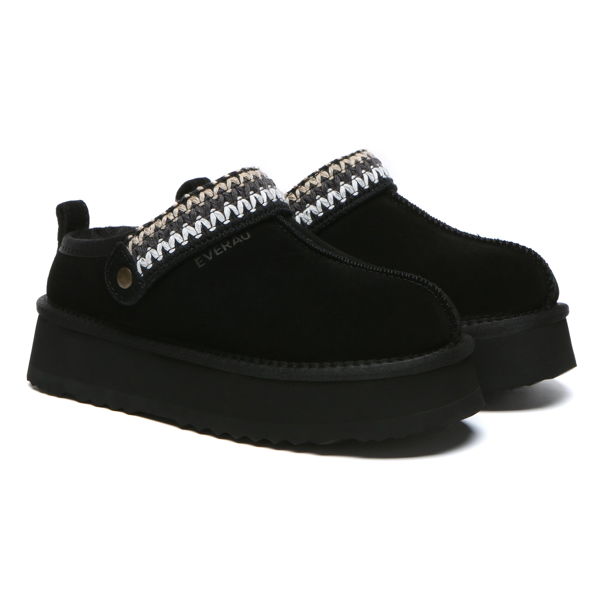 EverUgg slingback knitted platform slippers for women, showing beige slip-on shoes with open back and textured knit design.