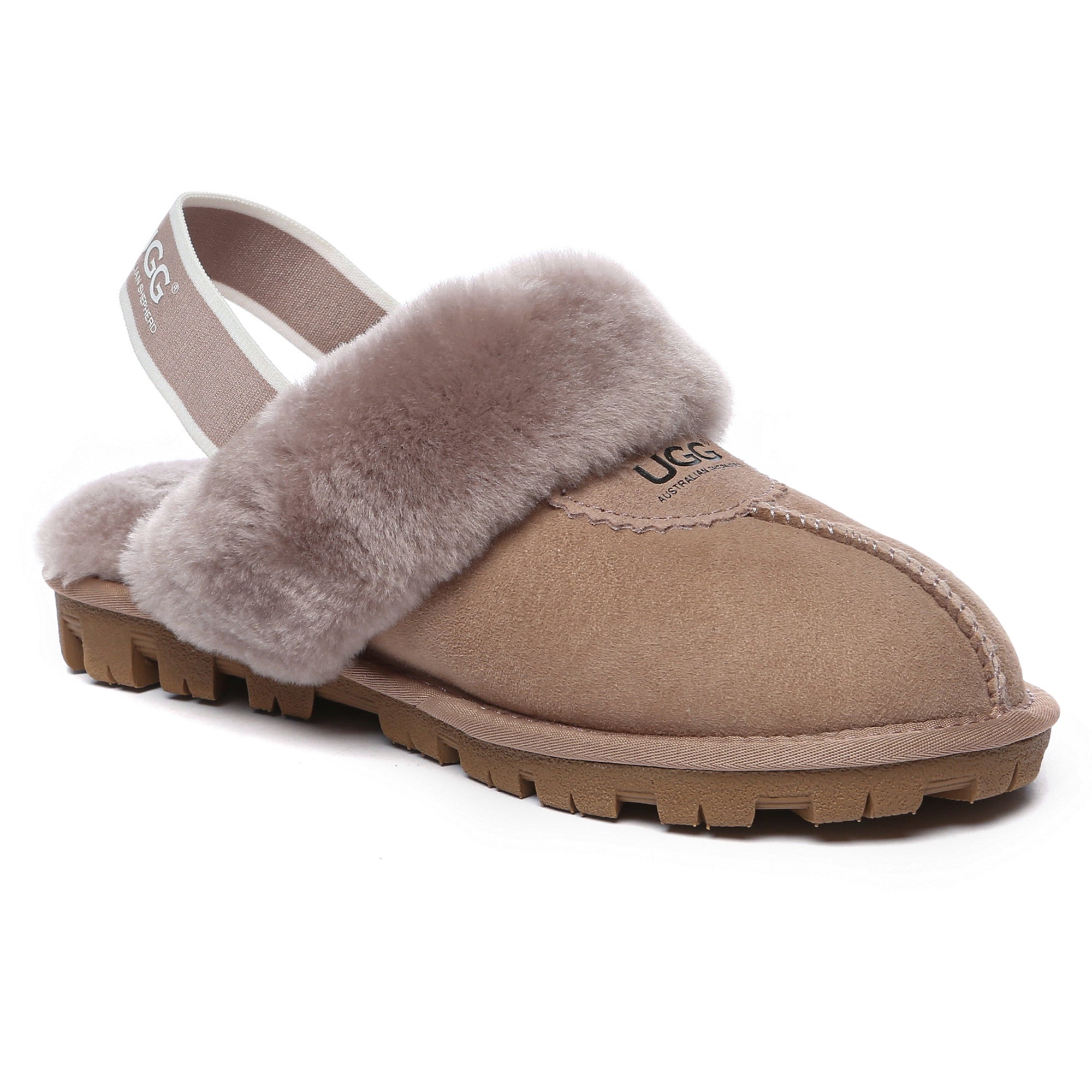 EverUgg slingback slippers with anti-slip soles, featuring plush interior and stylish design for comfortable indoor wear.