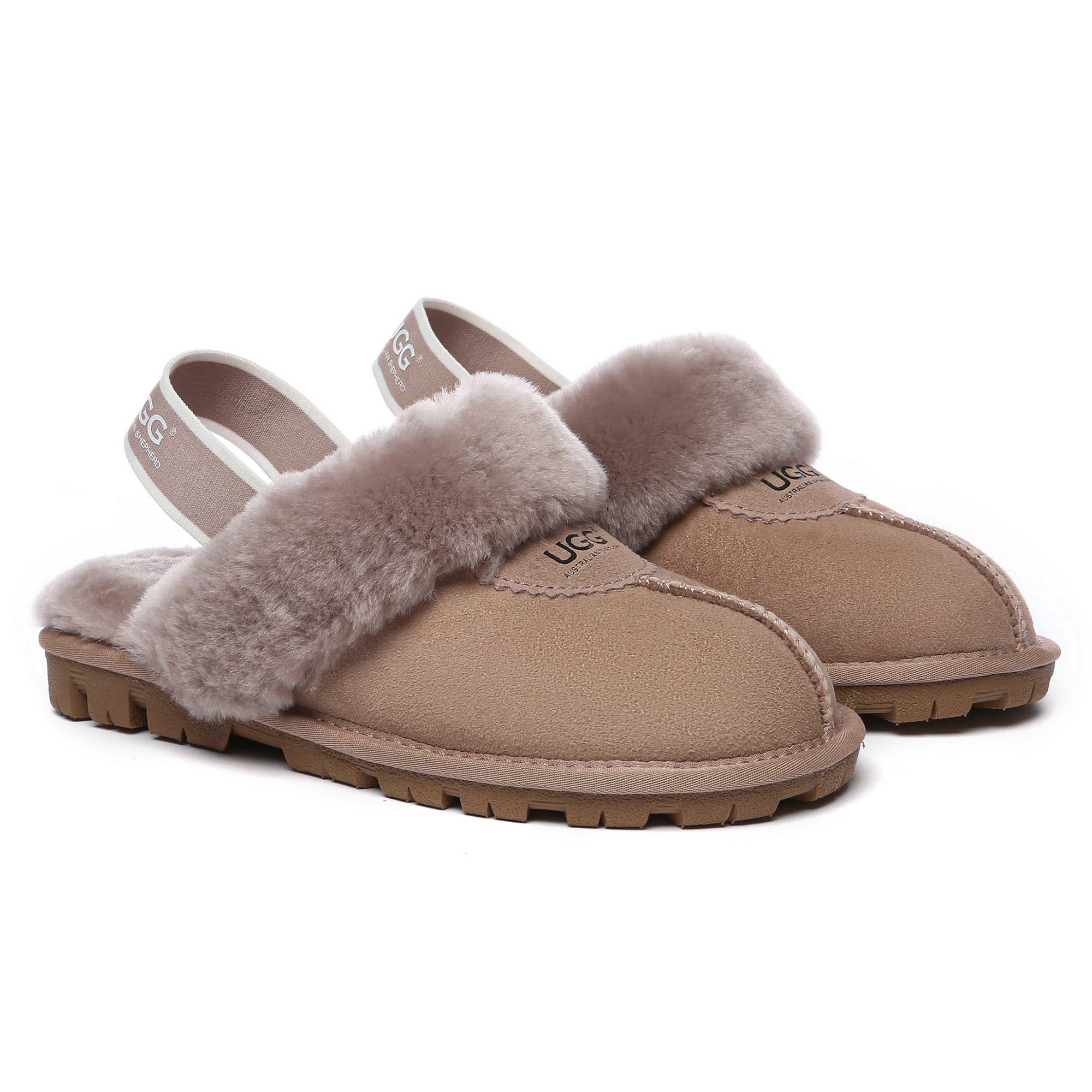 EverUgg slingback premium anti-slip slippers with soft interior and durable rubber sole, designed for comfort and safety.