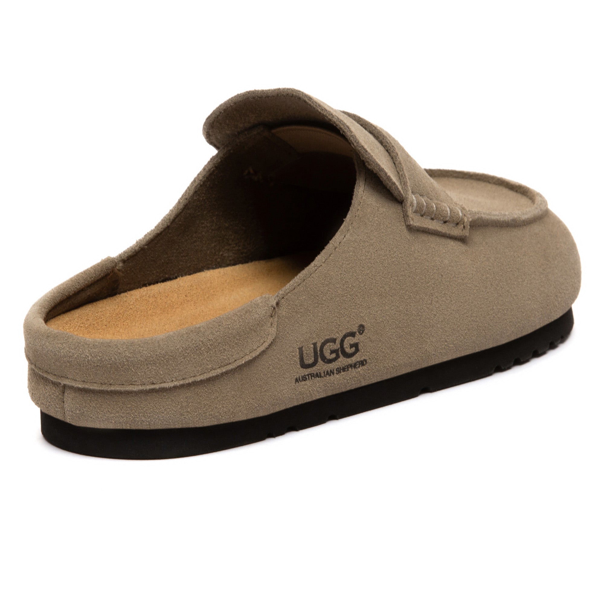 EverUgg slip-on Birkie Mule UGG slippers with soft knit upper and cozy interior, designed for comfortable indoor wear.