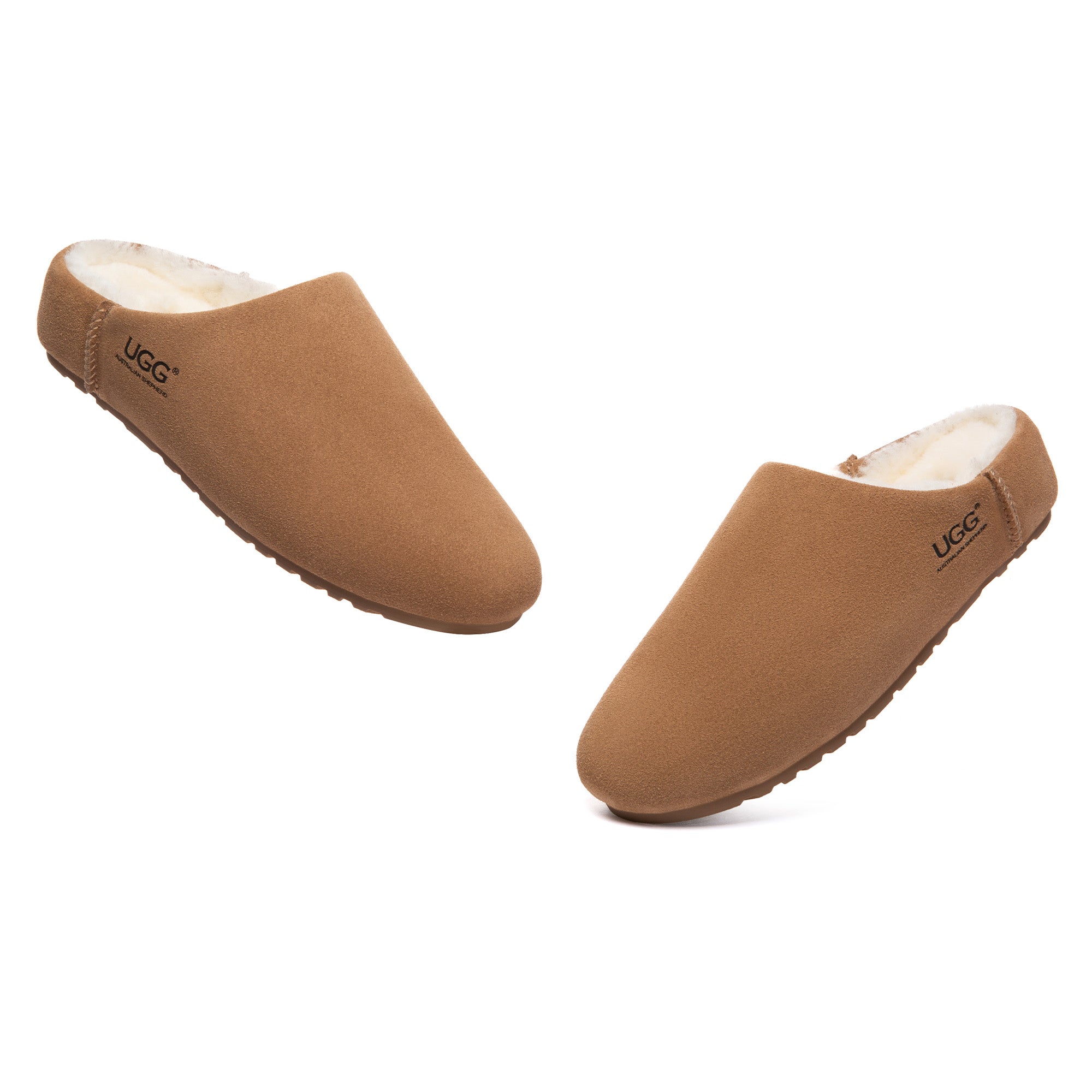 EverUgg slip-on mule slippers with plush inner lining and soft exterior, perfect for cozy indoor wear.