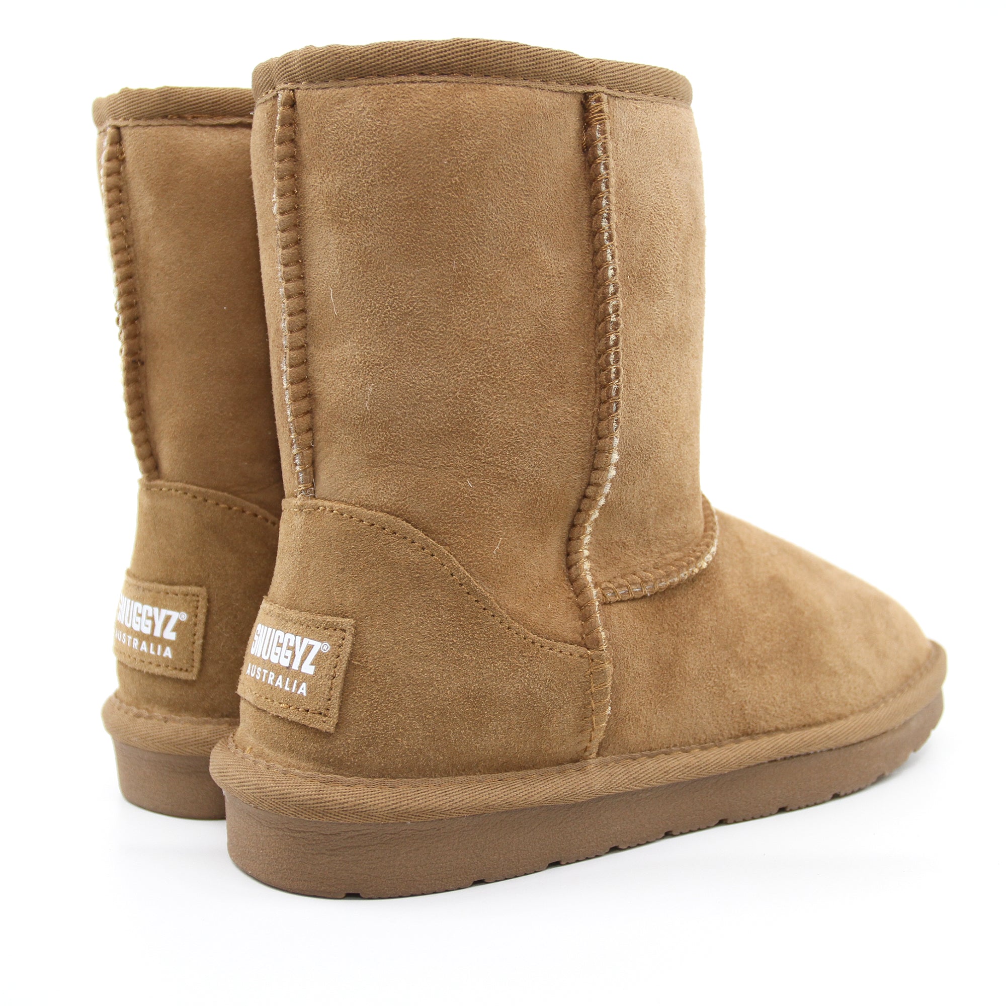 Snuggyz Premium Short Classic UGG Boots for women, Australian-made suede shoes with cozy shearling lining.