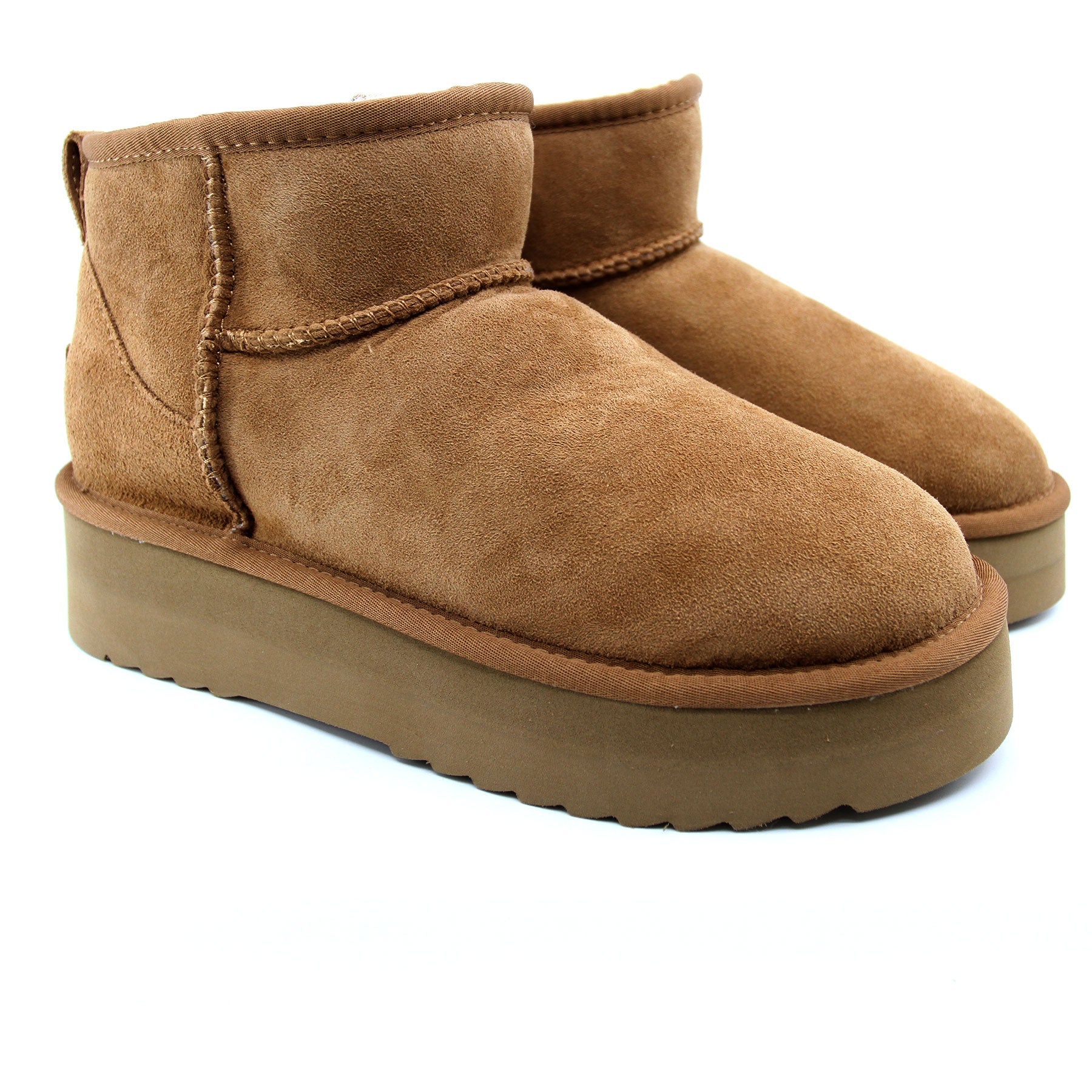 Snuggyz Ultra Mini Classic UGG platform women's boots in chest color, Australian-made UGG footwear with a stylish, cozy look.