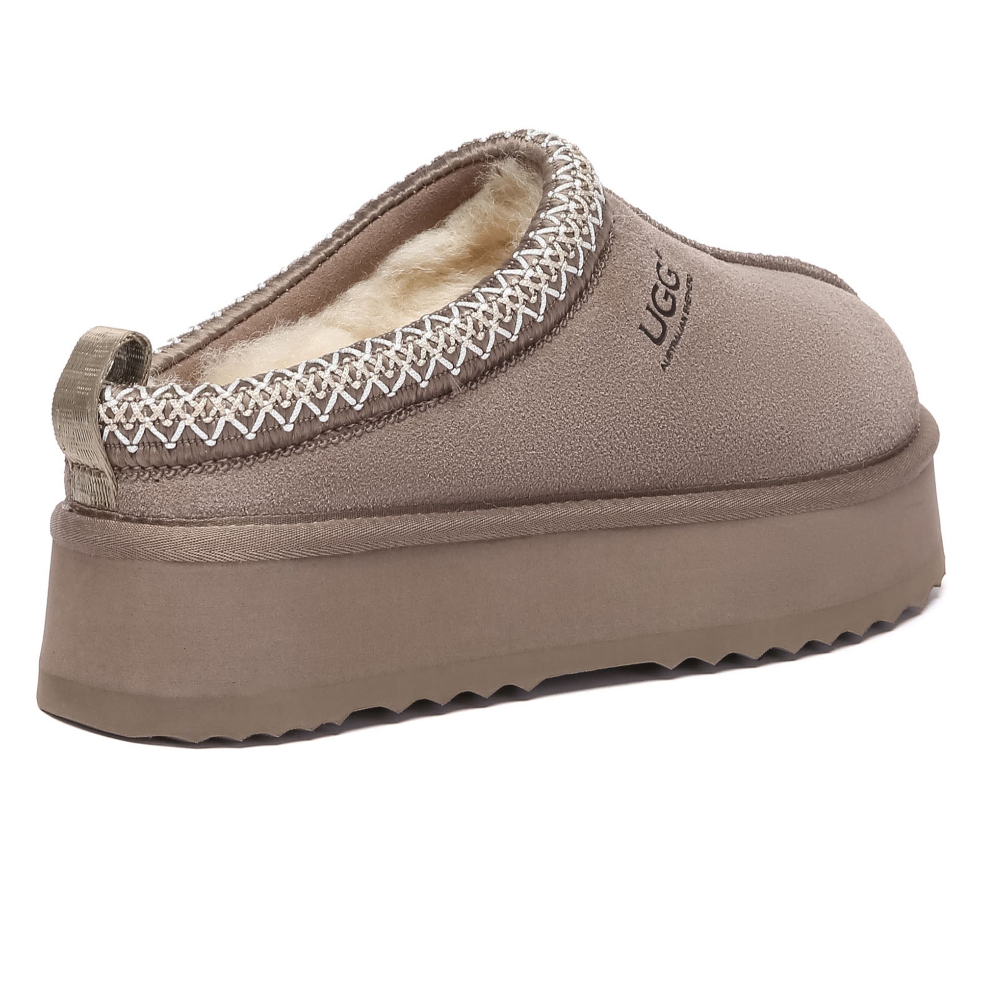 EverUgg Tazman multicolor UGG platform slippers for women, featuring vibrant, cozy slip-on shoes with a chunky sole.