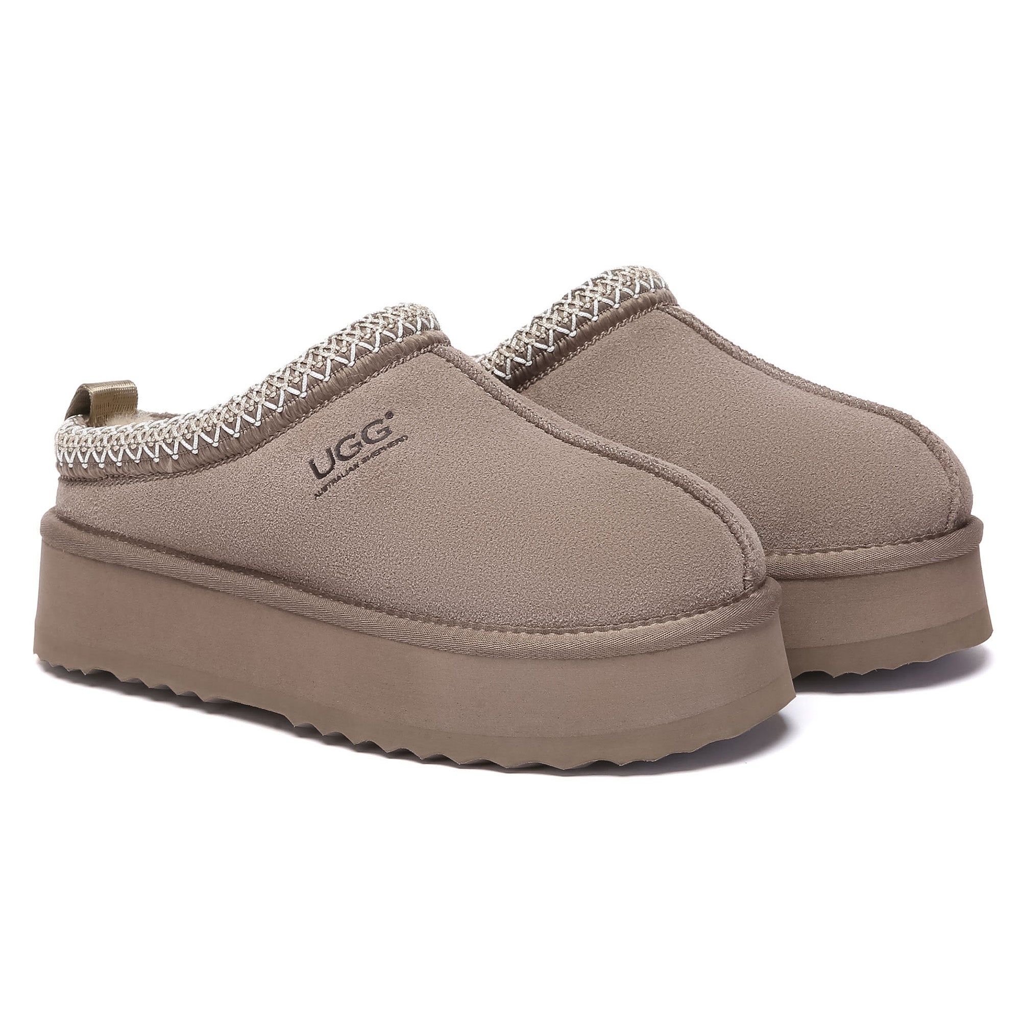 Multicolor UGG platform slippers for women by EverUgg, featuring plush interior and stylish slip-on design.