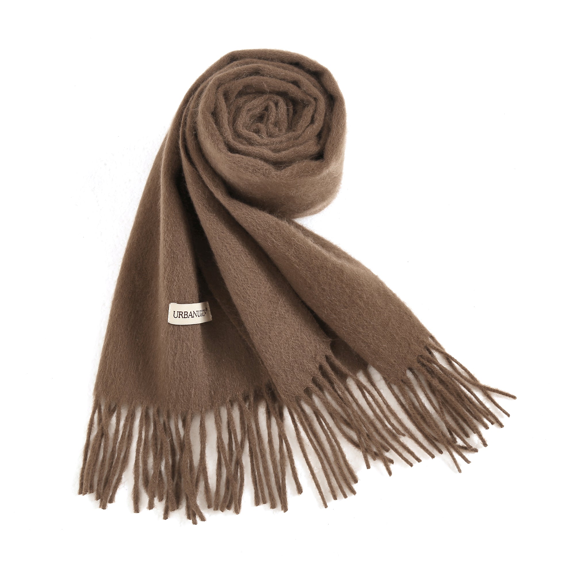 EverUgg Tassel Wool Scarf with fringed edges, soft and warm apparel accessory perfect for cold weather styling.